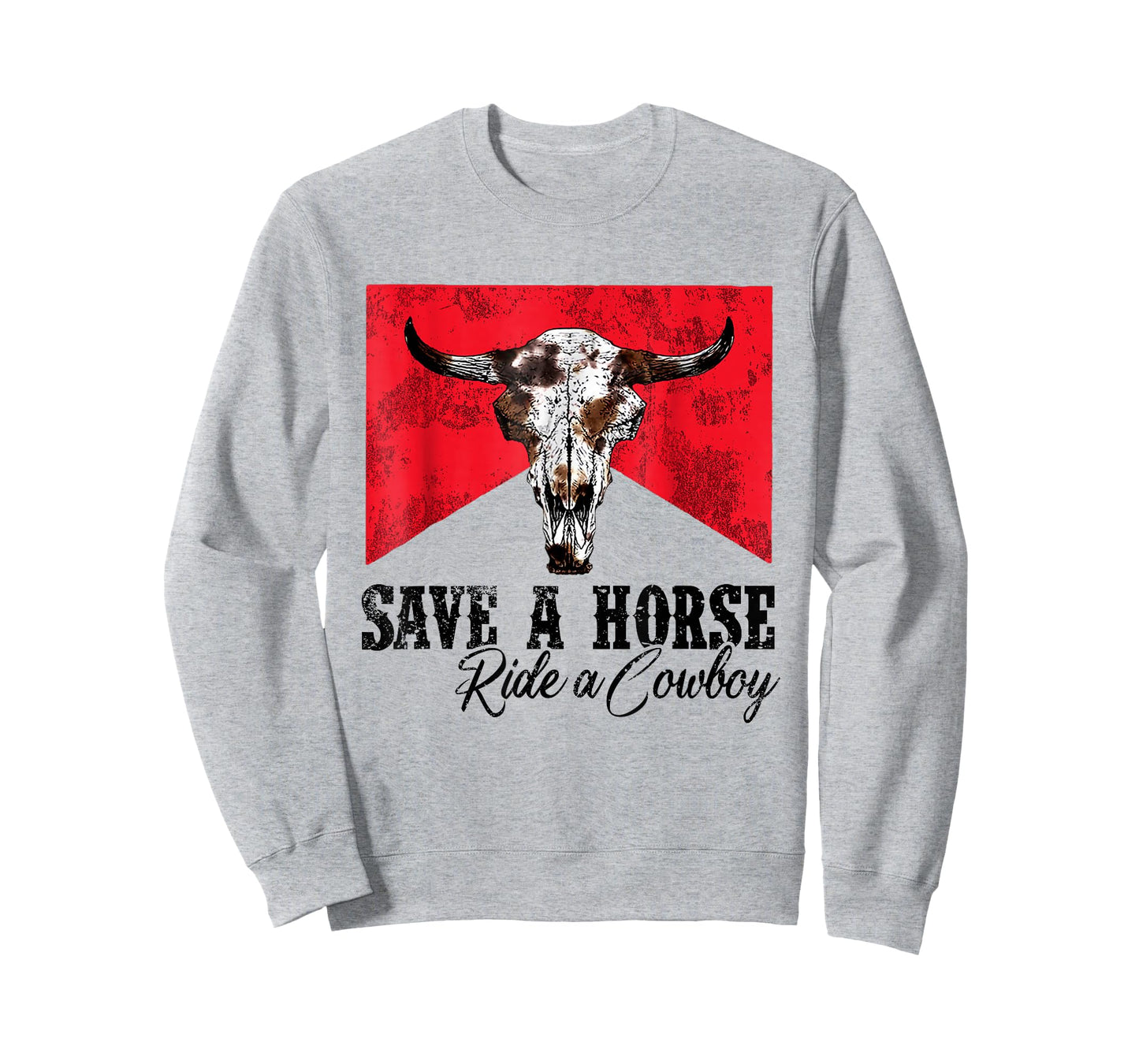Save A Horse Ride A Cowboy Western Country Rodeo Bull Skull T-Shirt