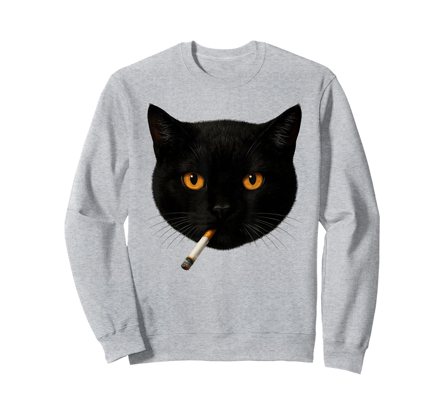 Funny Black Cat Meme Cat Smoking Cigarette Cat Lovers T-Shirt