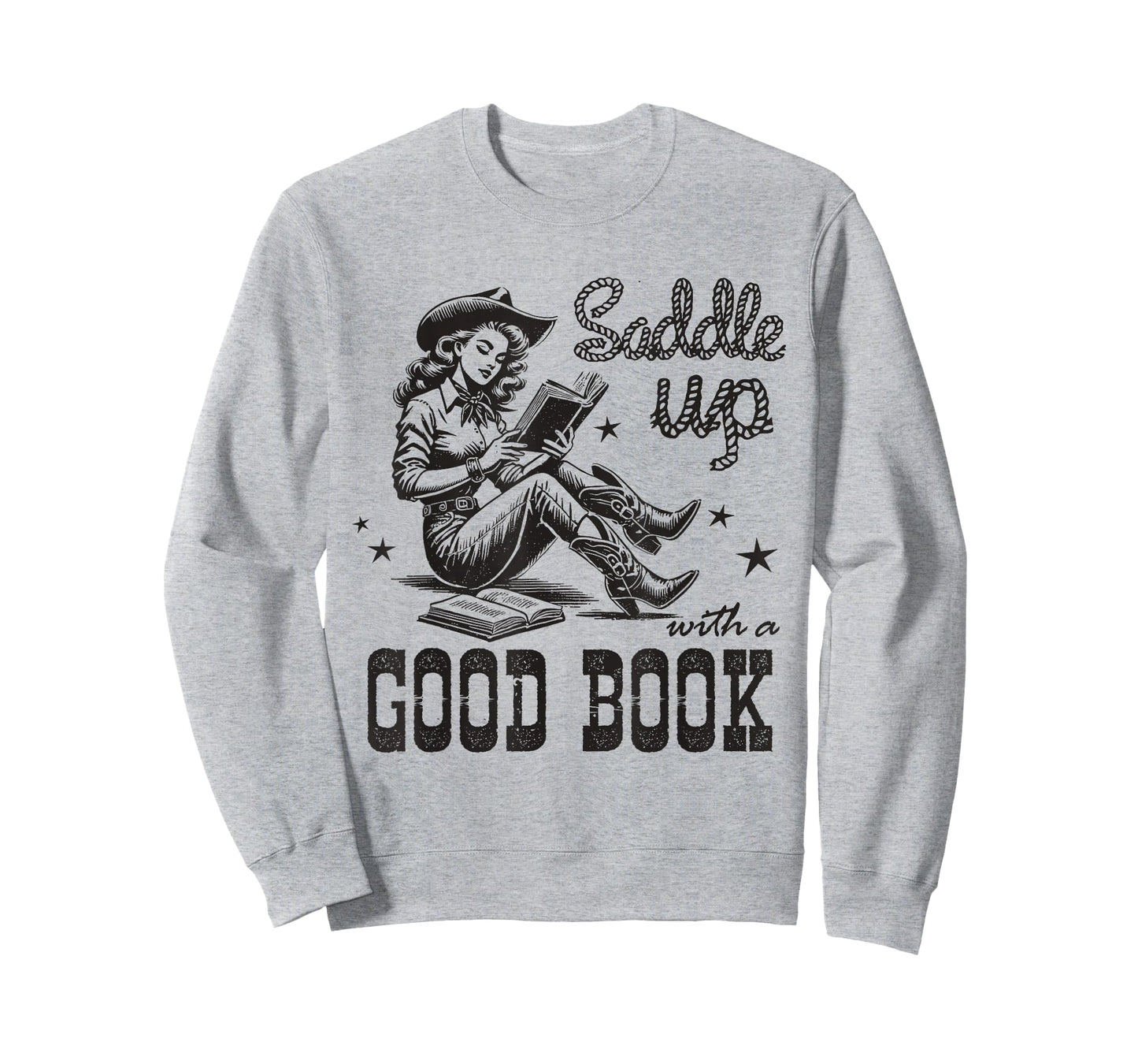 Retro Cowgirl ReadingTee Saddle Up With A Good Book Western T-Shirt