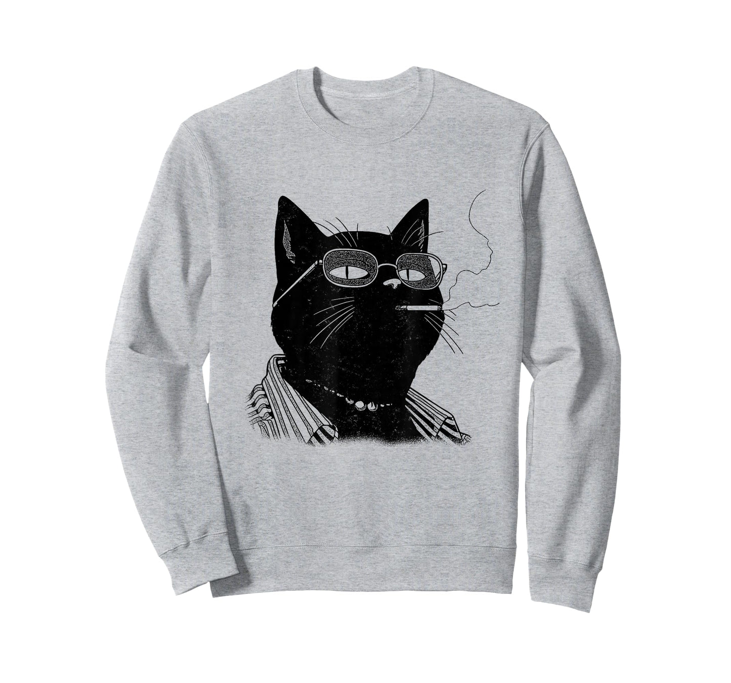 Funny Japanese Smoking Black Lucky Cat Manga Minimalist T-Shirt