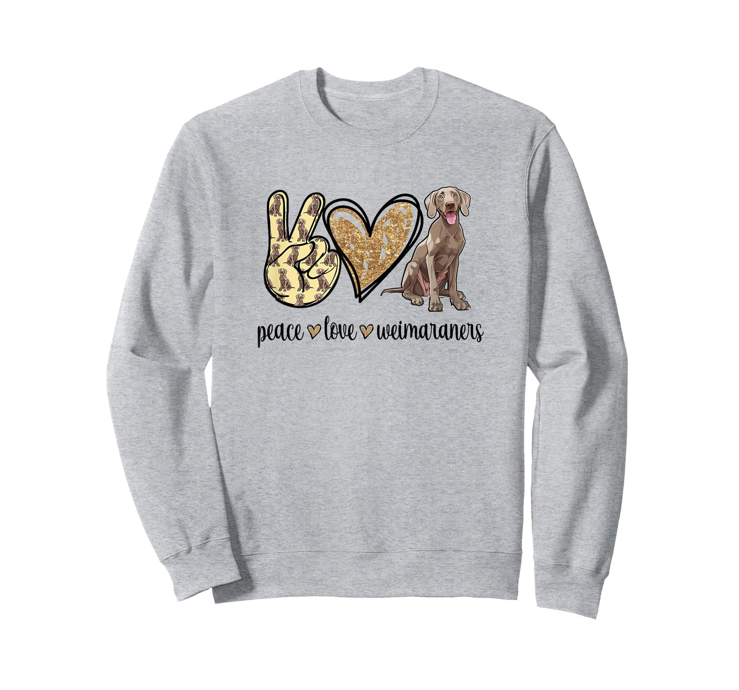 Womens Girls Owners Cute Peace Love Weimaraner Lover T-Shirt