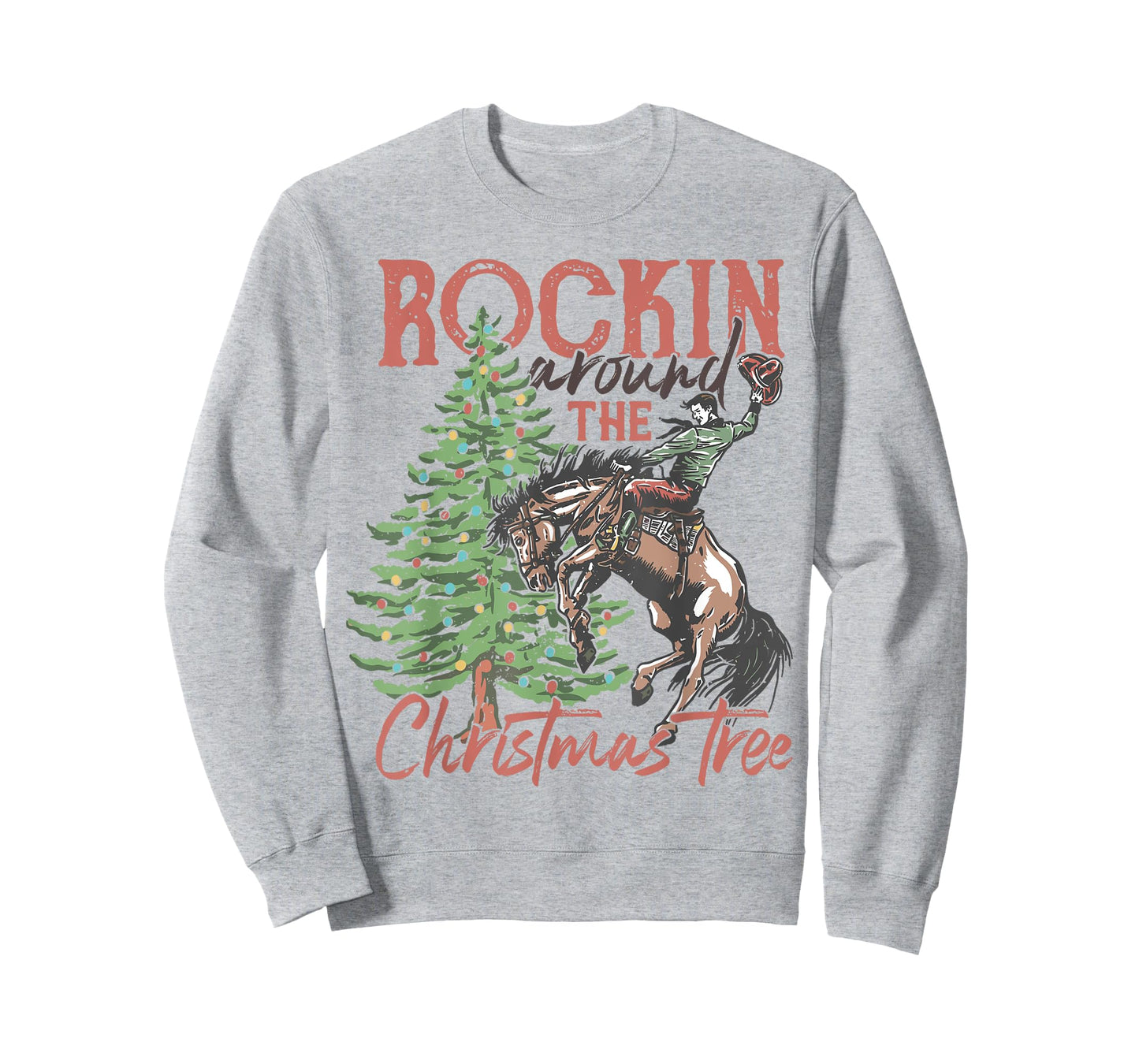 Rockin Around The Christmas Tree Cowboy Western Country T-Shirt