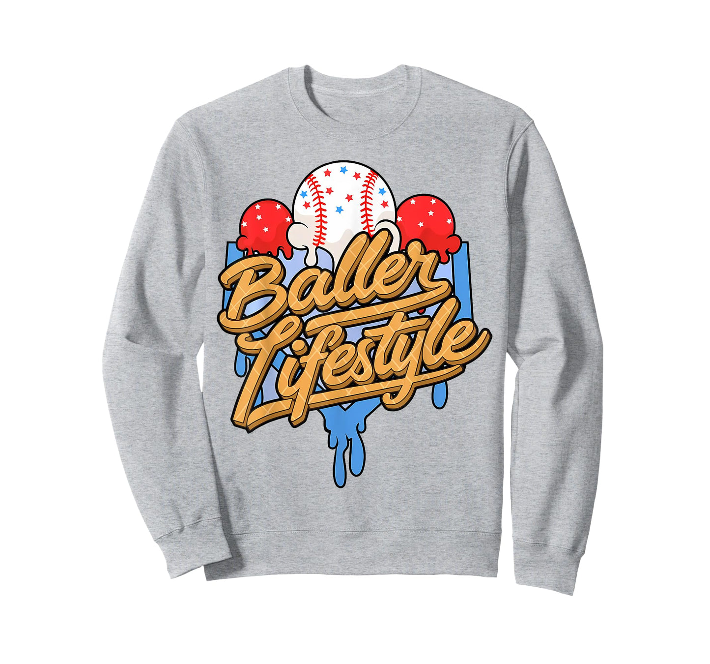 Baller Lifestyle Home Plate Ice Cream Drip Men Boys Kids T-Shirt