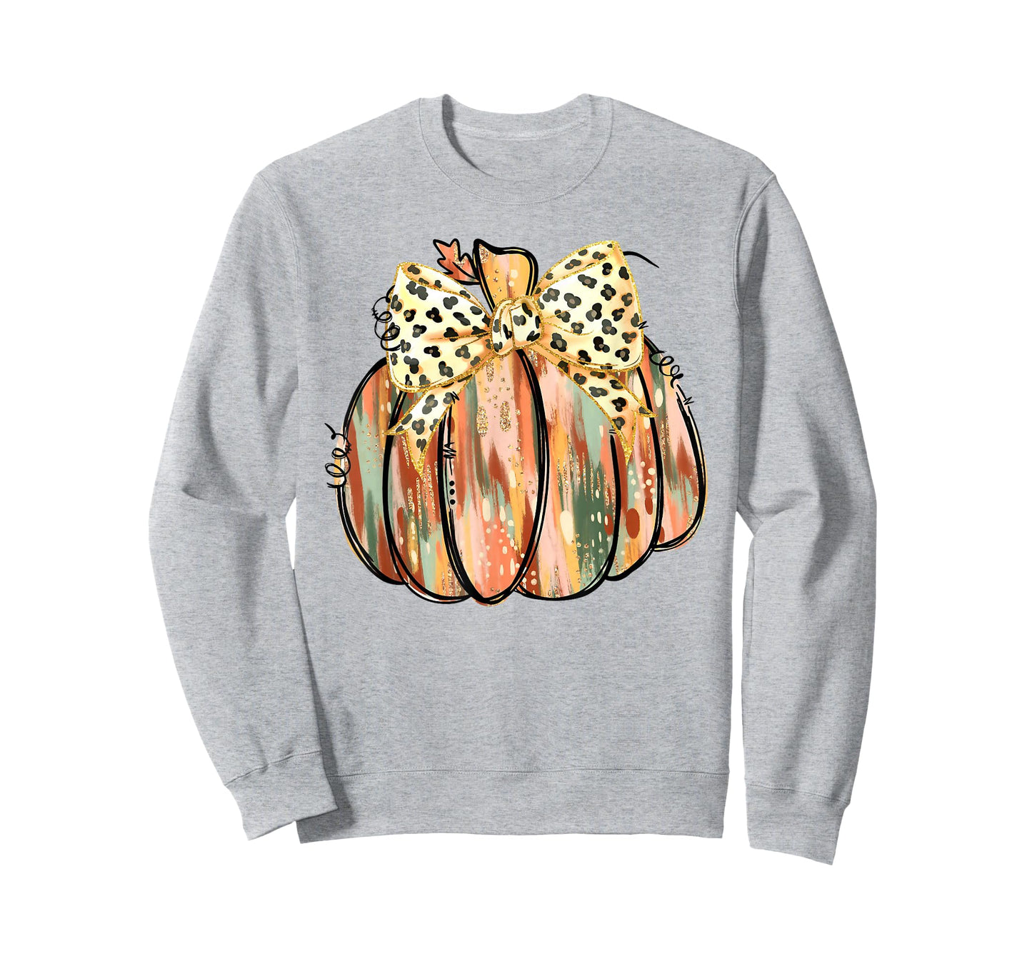 Coquette Bow Pumpkin Season Autumn Fall Leaves Thanksgiving T-Shirt