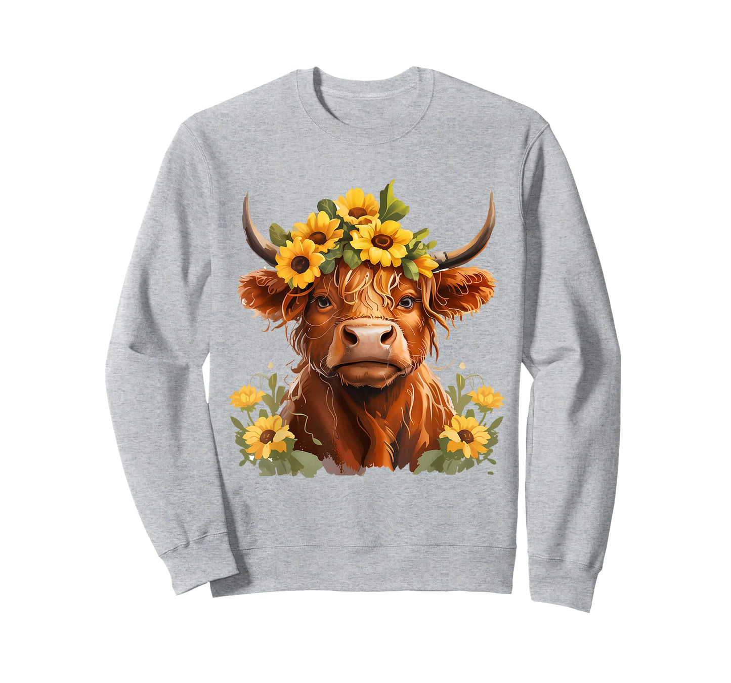 Scottish Highland Cow Sunflower Heifer Country Farmer Girls T-Shirt