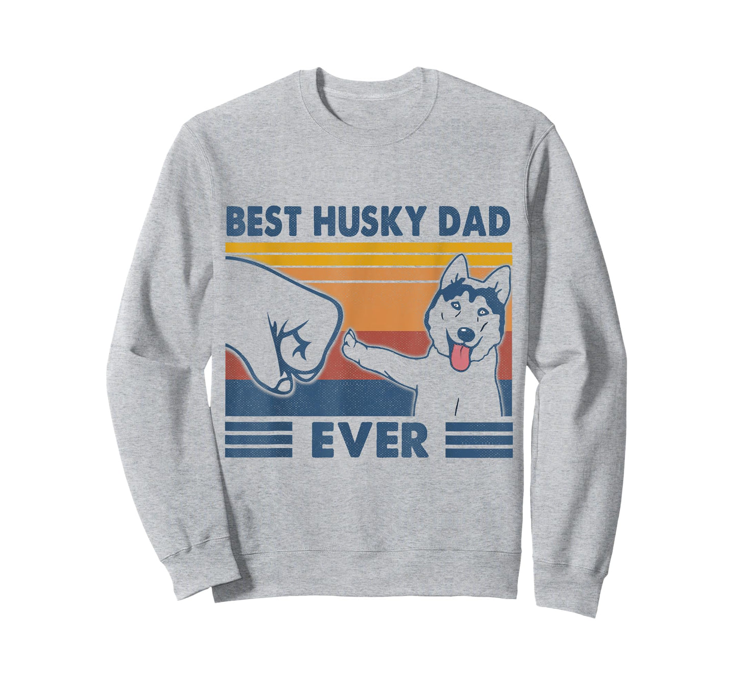 Vintage Best Husky Dad Ever Fist Bump Funny Husky Lover Gift T-Shirt
