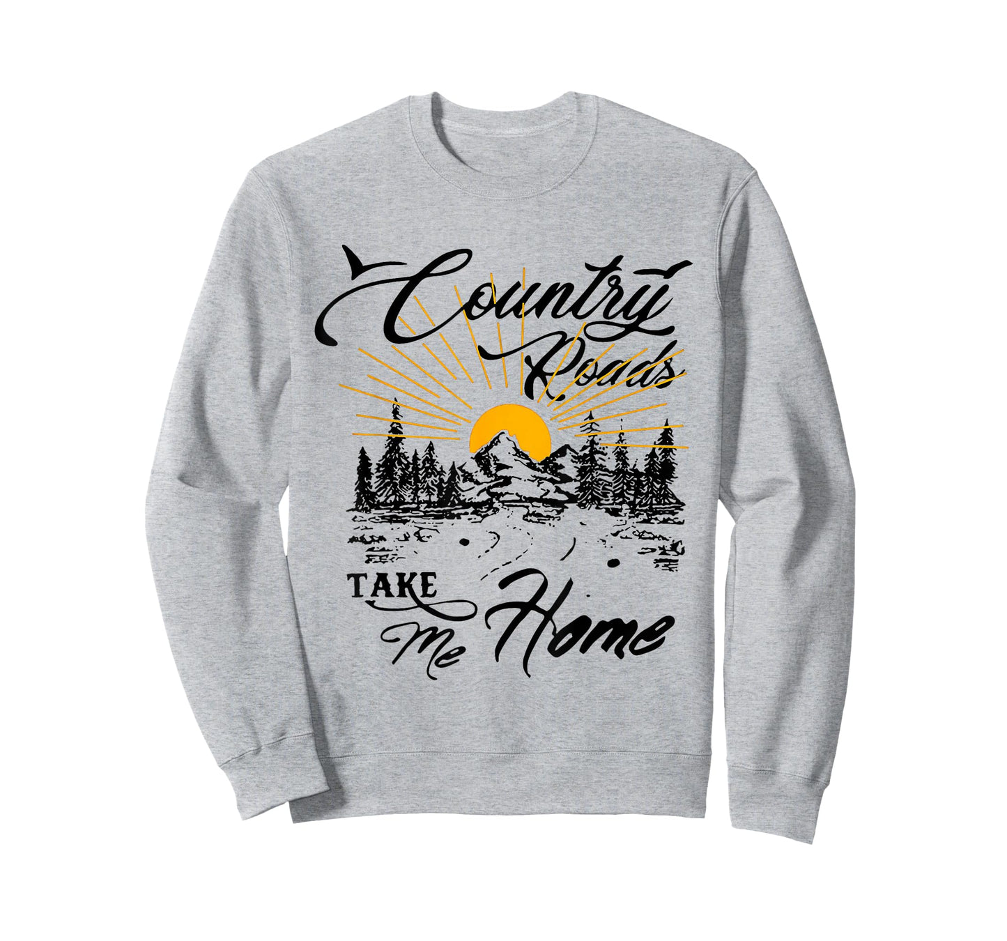 Retro Vintage Sunshine Country Roads Take Me Home Quote T-Shirt