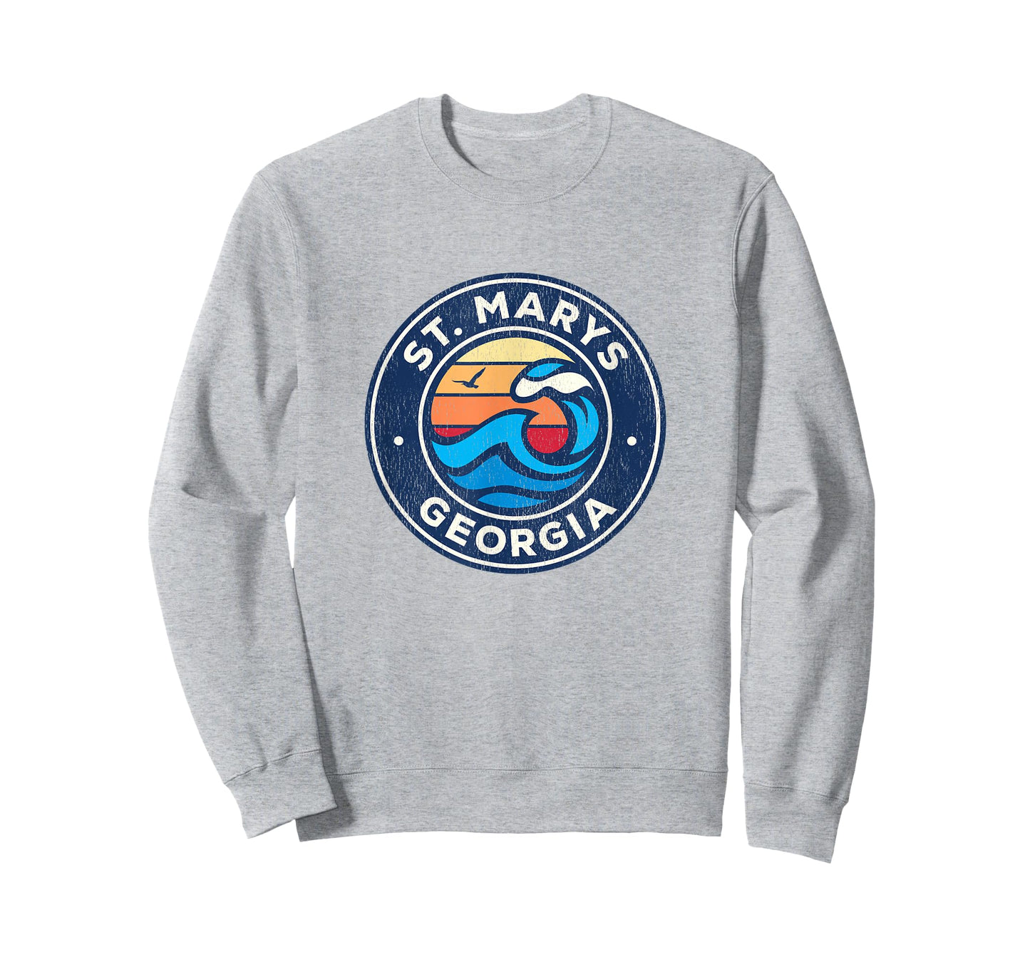 St. Marys Georgia GA Vintage Nautical Waves Design T-Shirt