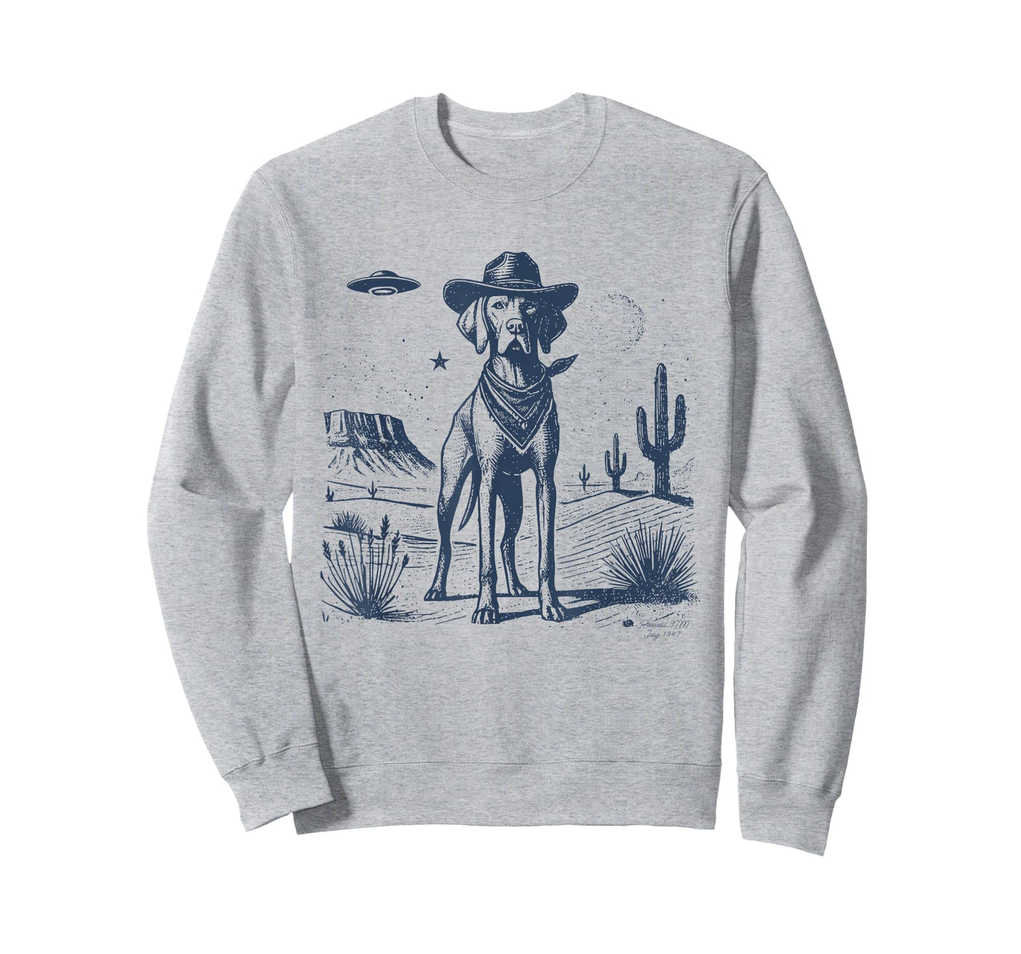 Vizsla Vintage Cowboy Hat Funny Dog Mom Retro Pet Dad T-Shirt