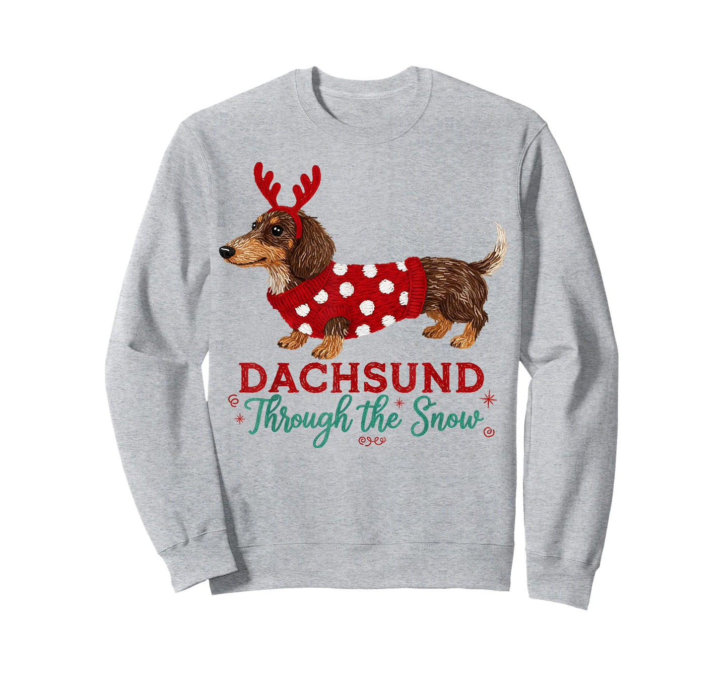 Dachshund Through The Snow Funny Christmas Dog T-Shirt