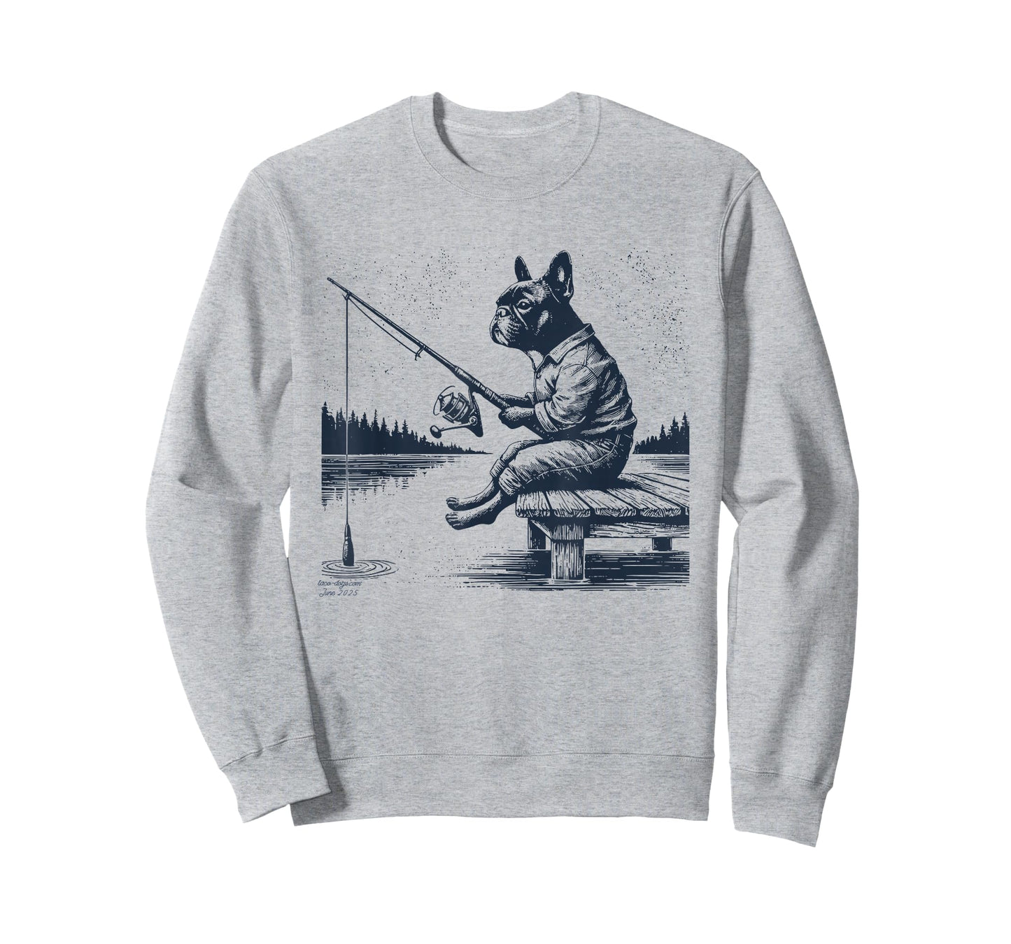 French Bulldog Frenchie Fishing Funny Fish Dog Mom Pet Dad T-Shirt