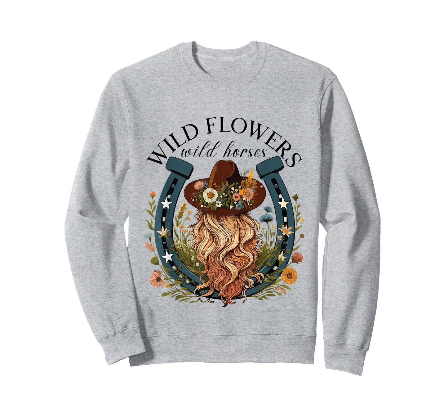 Wildflowers Wild Horses Western Boho Country Music T-Shirt