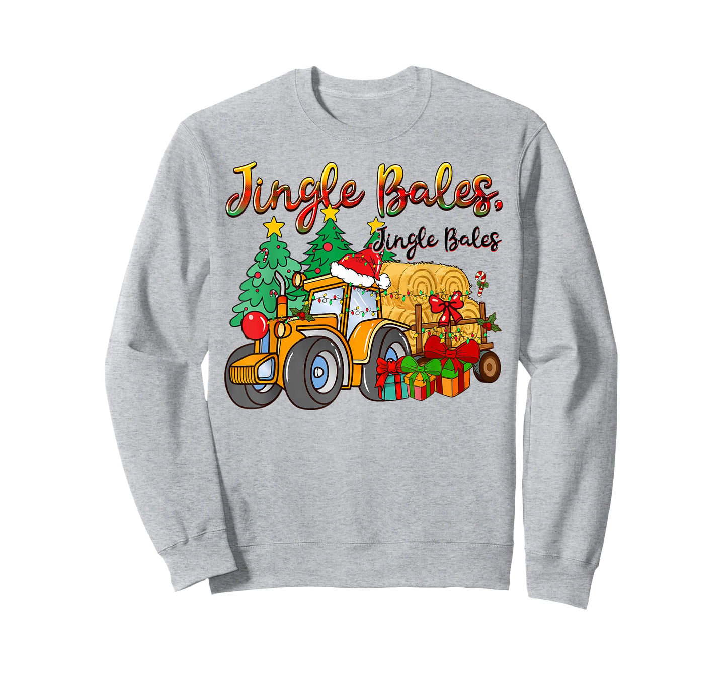 Jingle Bales Tractor Farm Christmas Pun T-Shirt