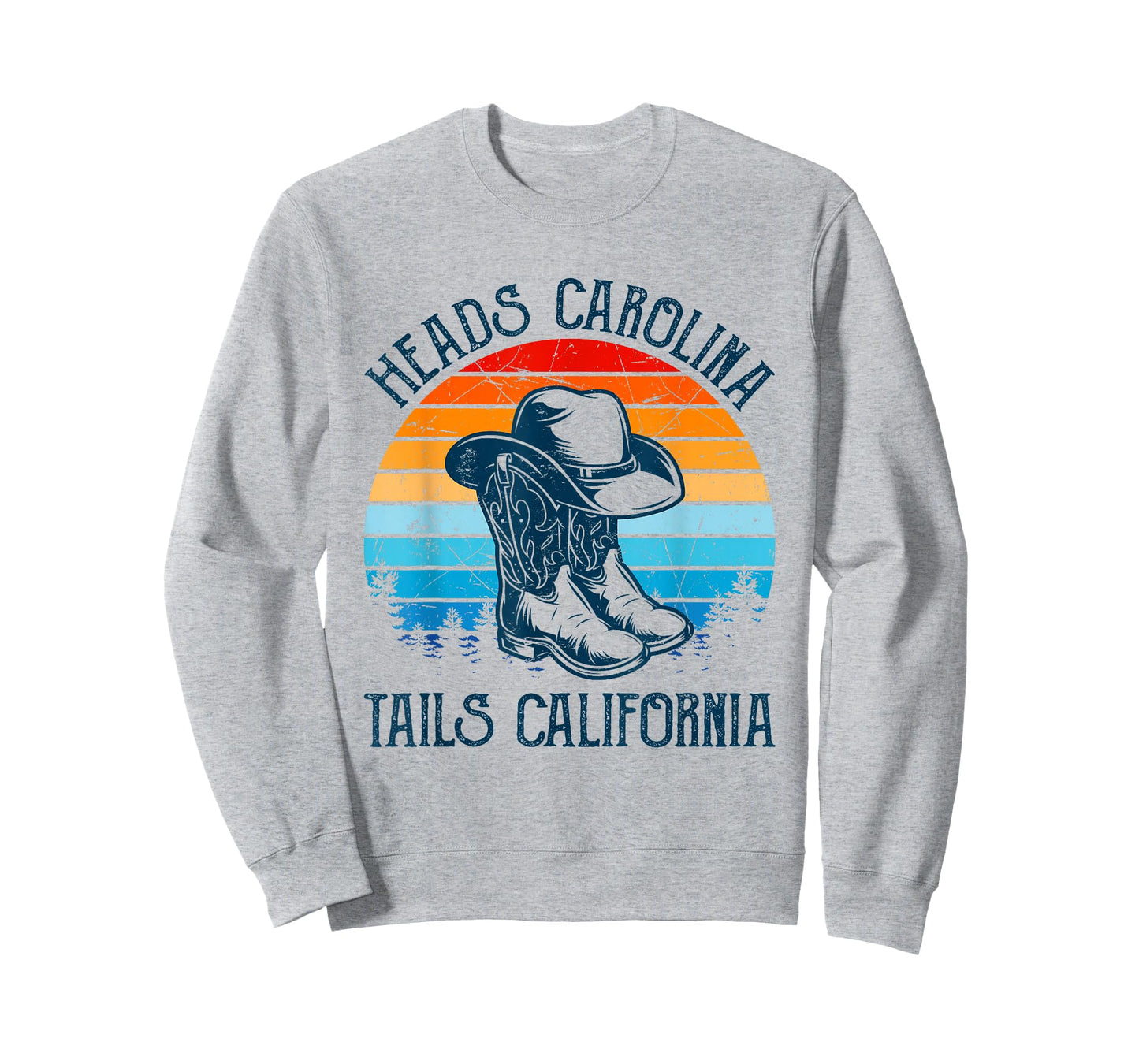 Heads Carolina Tail California Country Music Cowgirl Western T-Shirt
