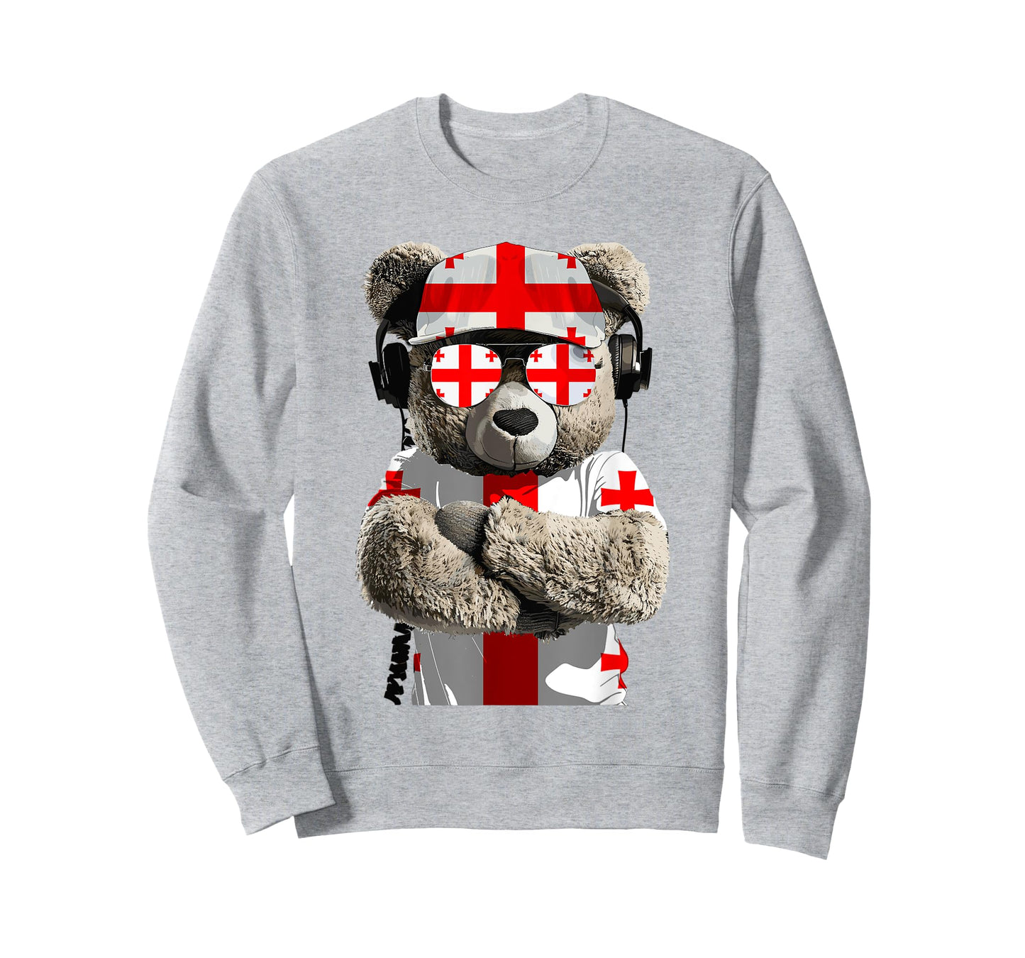Georgian Flag Bear Sunglasses Souvenirs Products Georgia T-Shirt