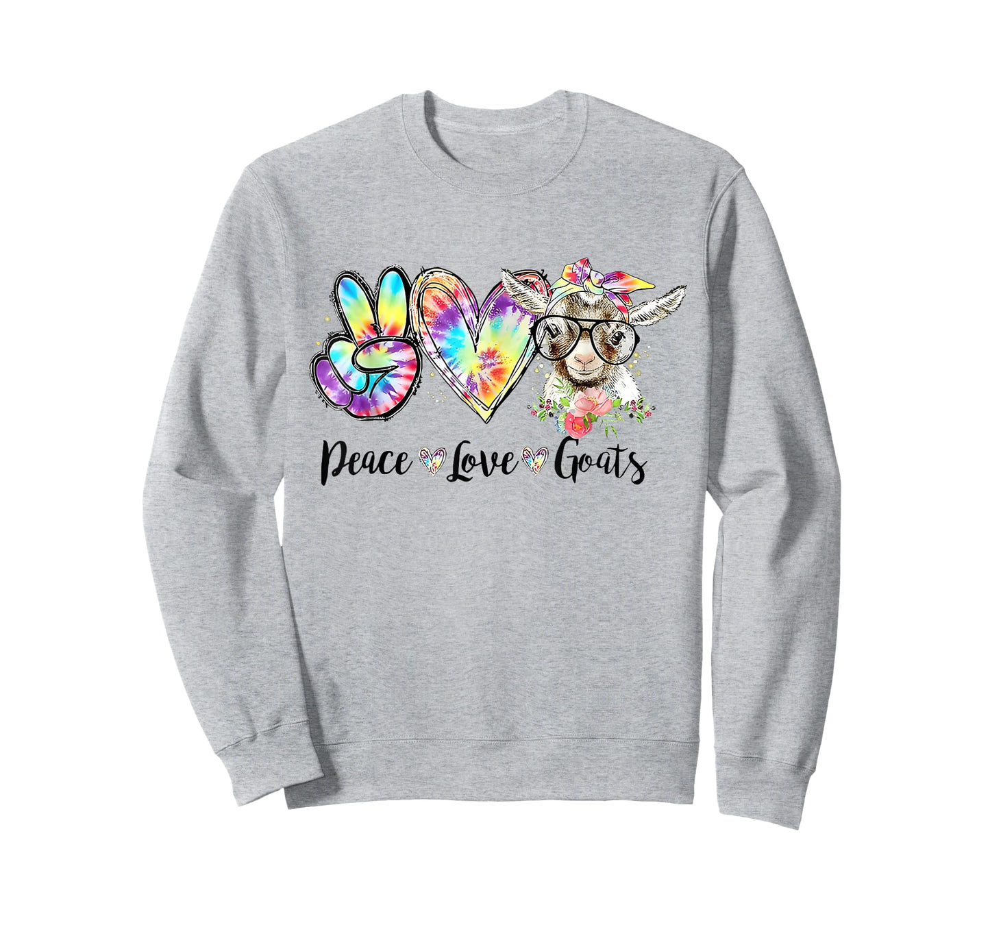 Tie Dye Peace Love Goats Farm Girl Goat Lover Funny T-Shirt