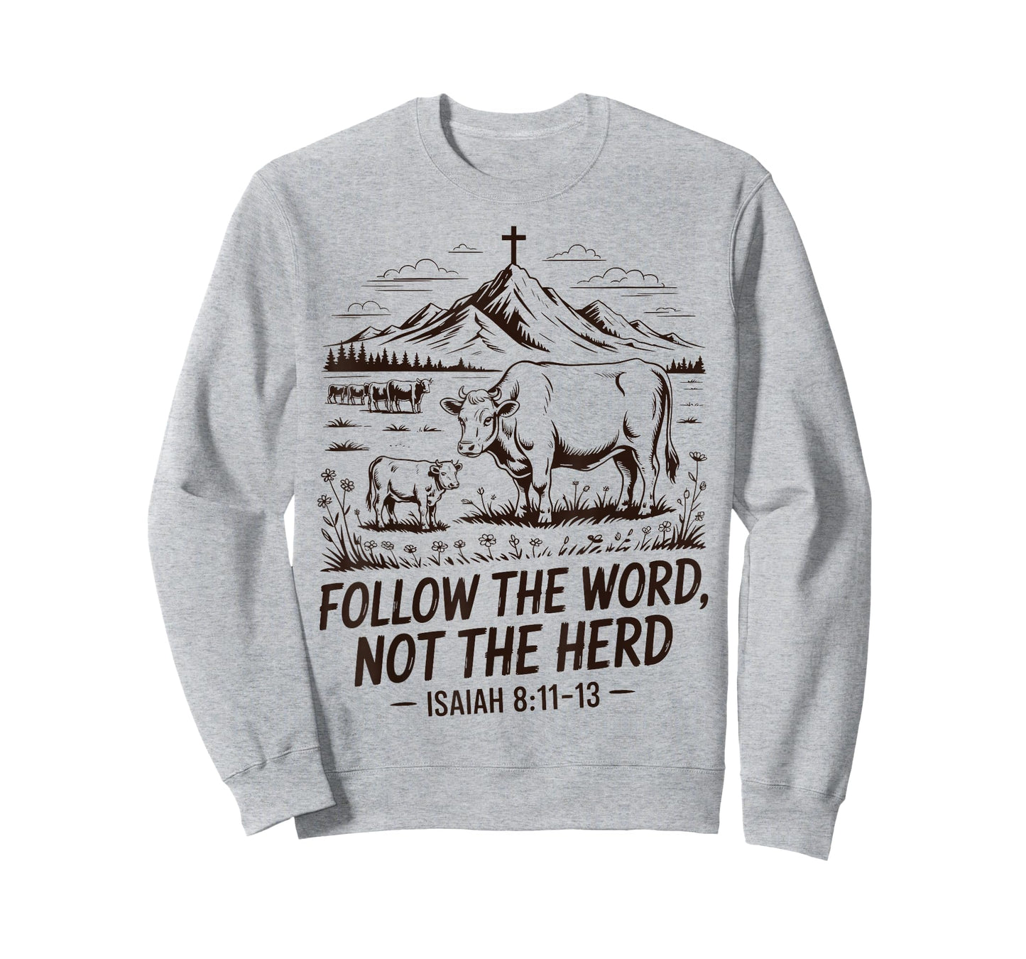 Follow The Word Not The Herd Christian Western Country Cow T-Shirt