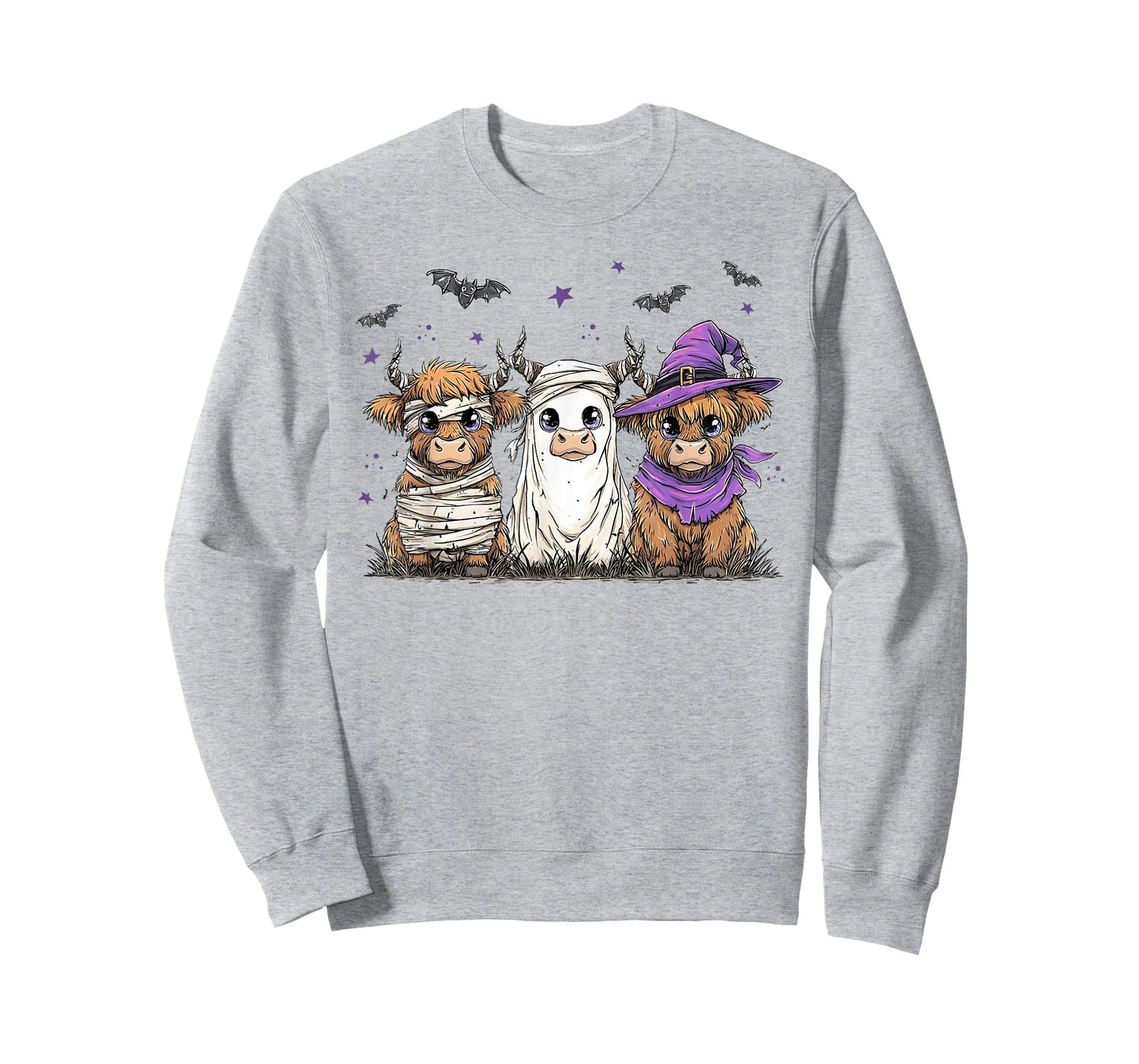 Halloween Highland Cow Witchy Cow Spooky Pumpkin Cow Ghost T-Shirt