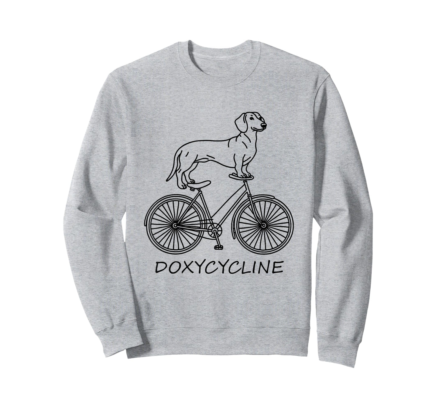 Dachshund on Bicycle Doxycycline Pharmacy Pun Dog Pharmacist T-Shirt for Men Women