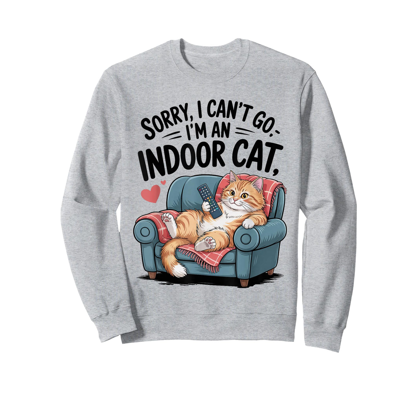 Sorry I Can’t Go I’m an Indoor Cat Couch Funny Introvert Cat T-Shirt