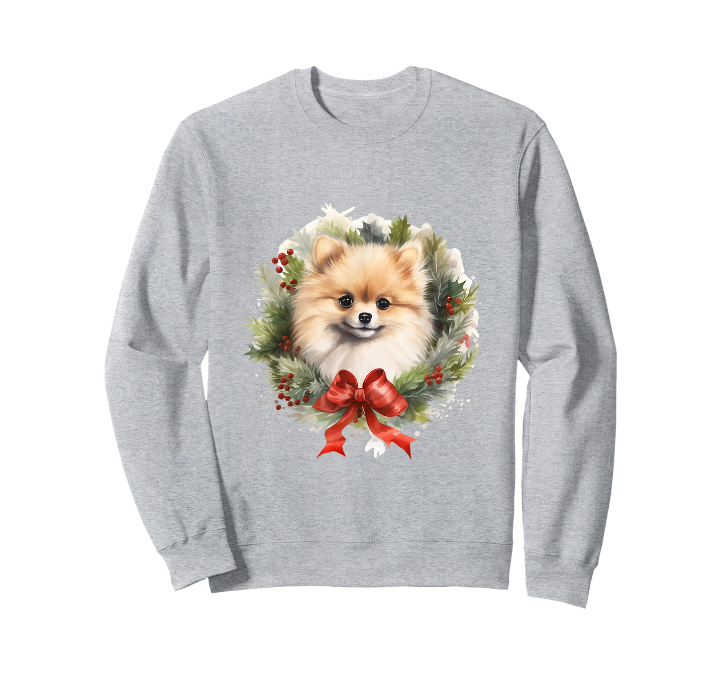 Pomeranian Christmas Wreath Decoration Xmas Pajamas T-Shirt