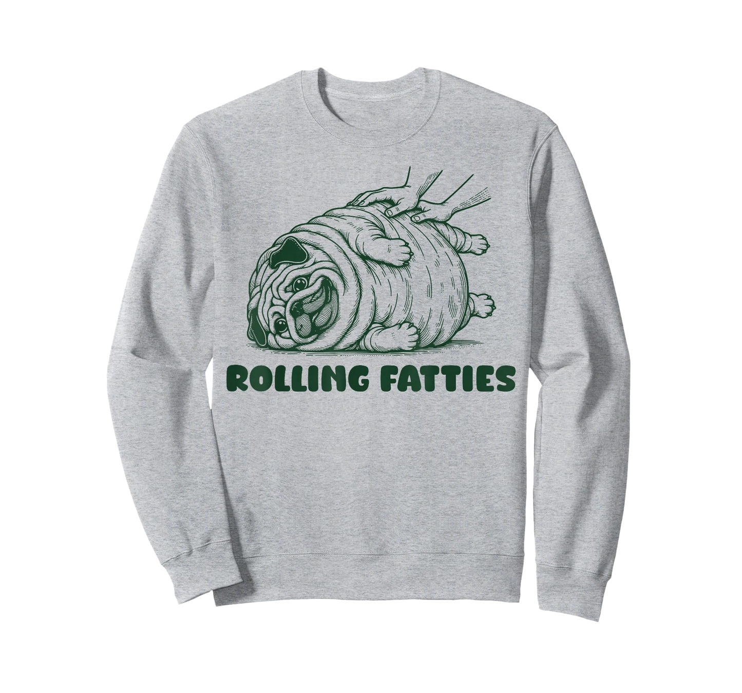 Rolling Fatties Dog Funny Pug Meme for Womes Men Pun Joke T-Shirt