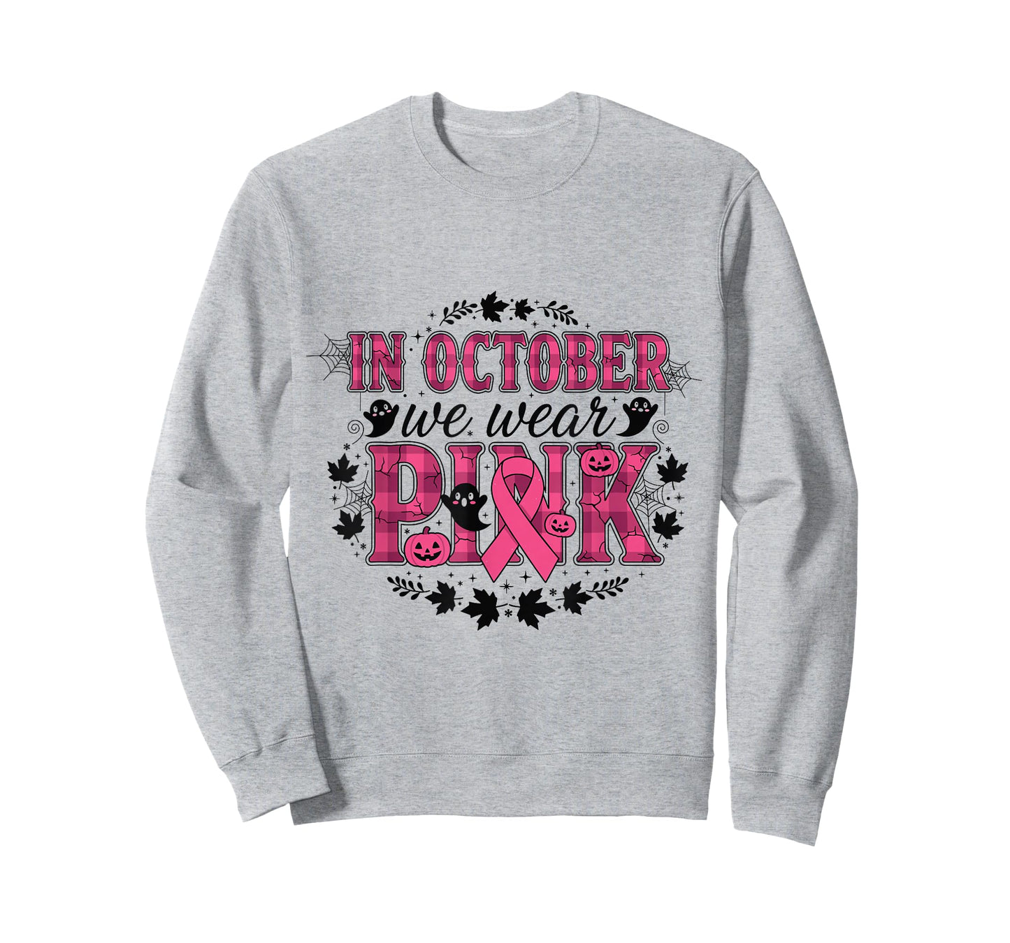 Pink Ghost Ribbon in October Awareness Design T-Shirt