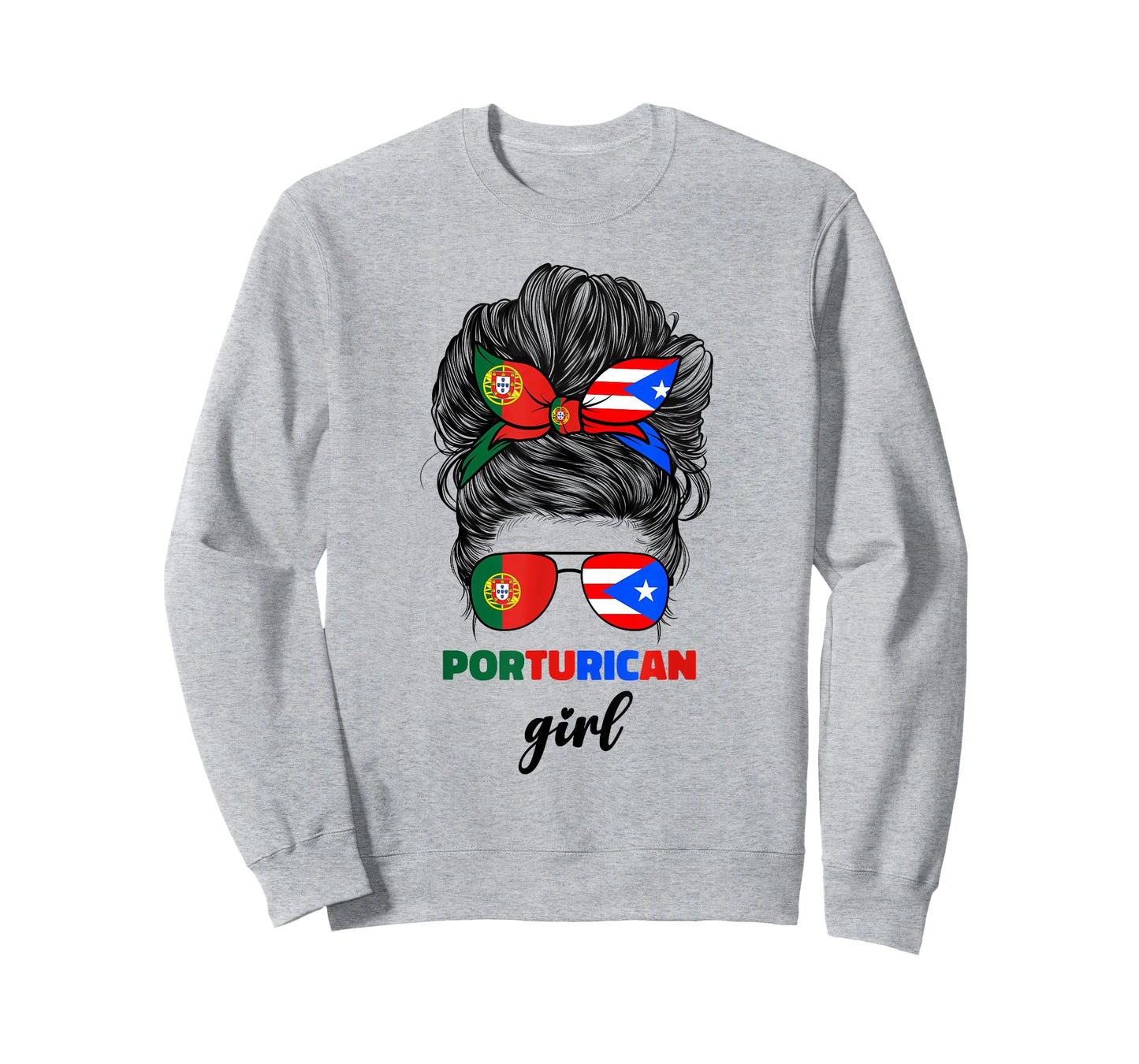 Half Portuguese And Puerto Rican Rico Portugal Flag Girl T-Shirt