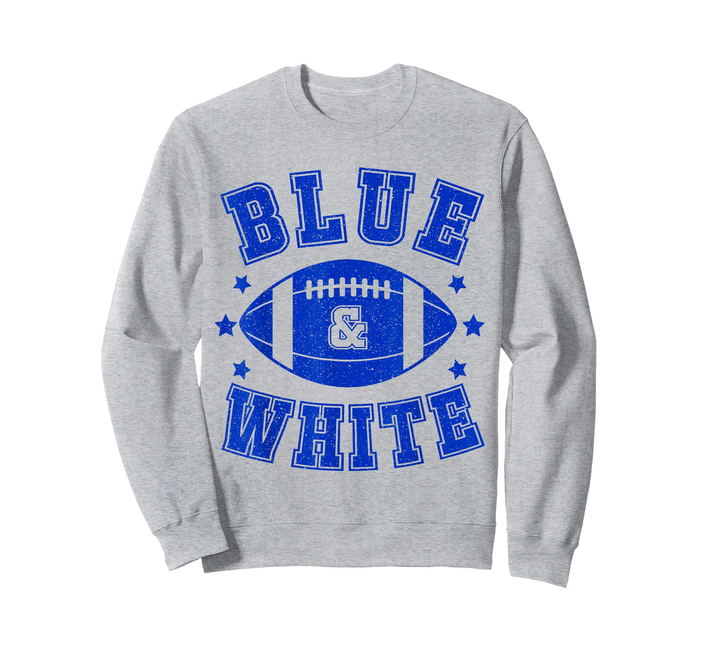 On Gameday Football We Wear Blue And White School Spirit T-Shirt