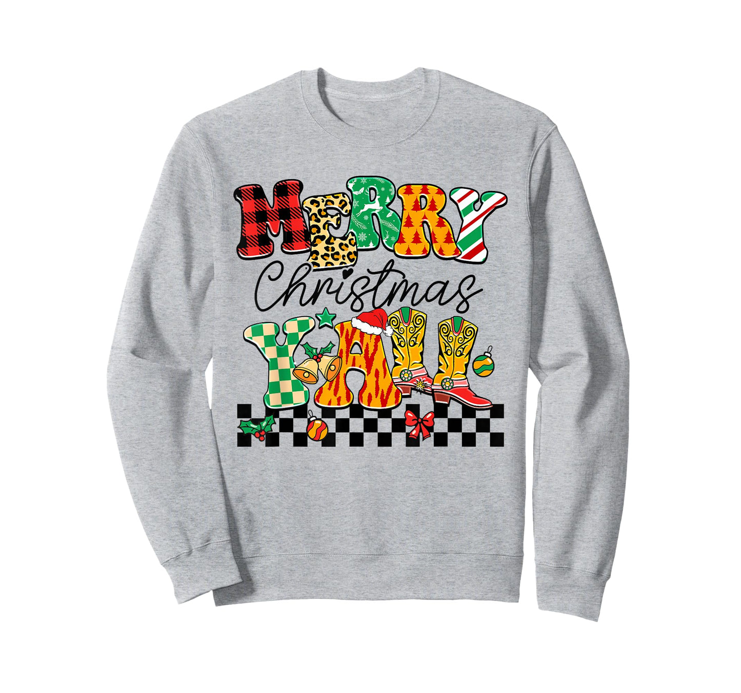 Merry Christmas Y'all Western Cowgirl Holiday Boots T-Shirt