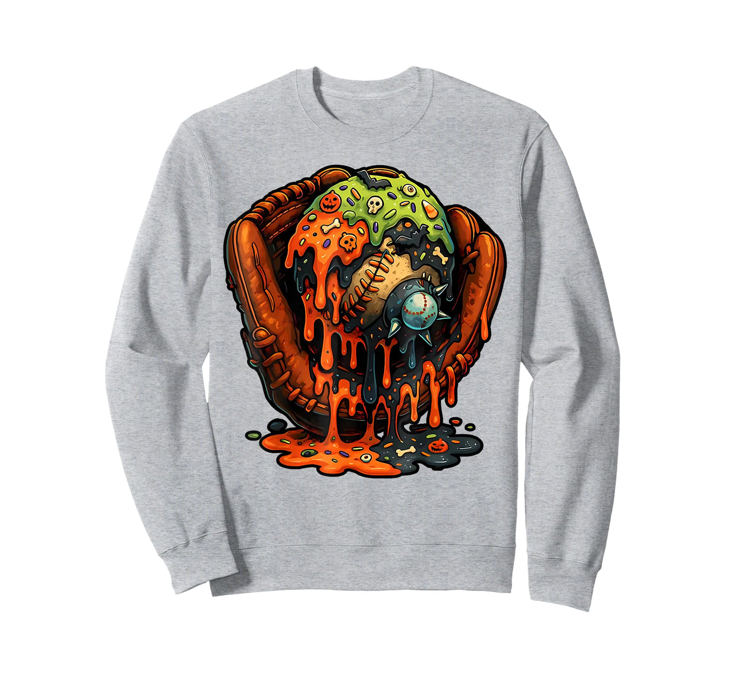 Baseball Glove Halloween Ice Cream Drip Men Boys Kids T-Shirt
