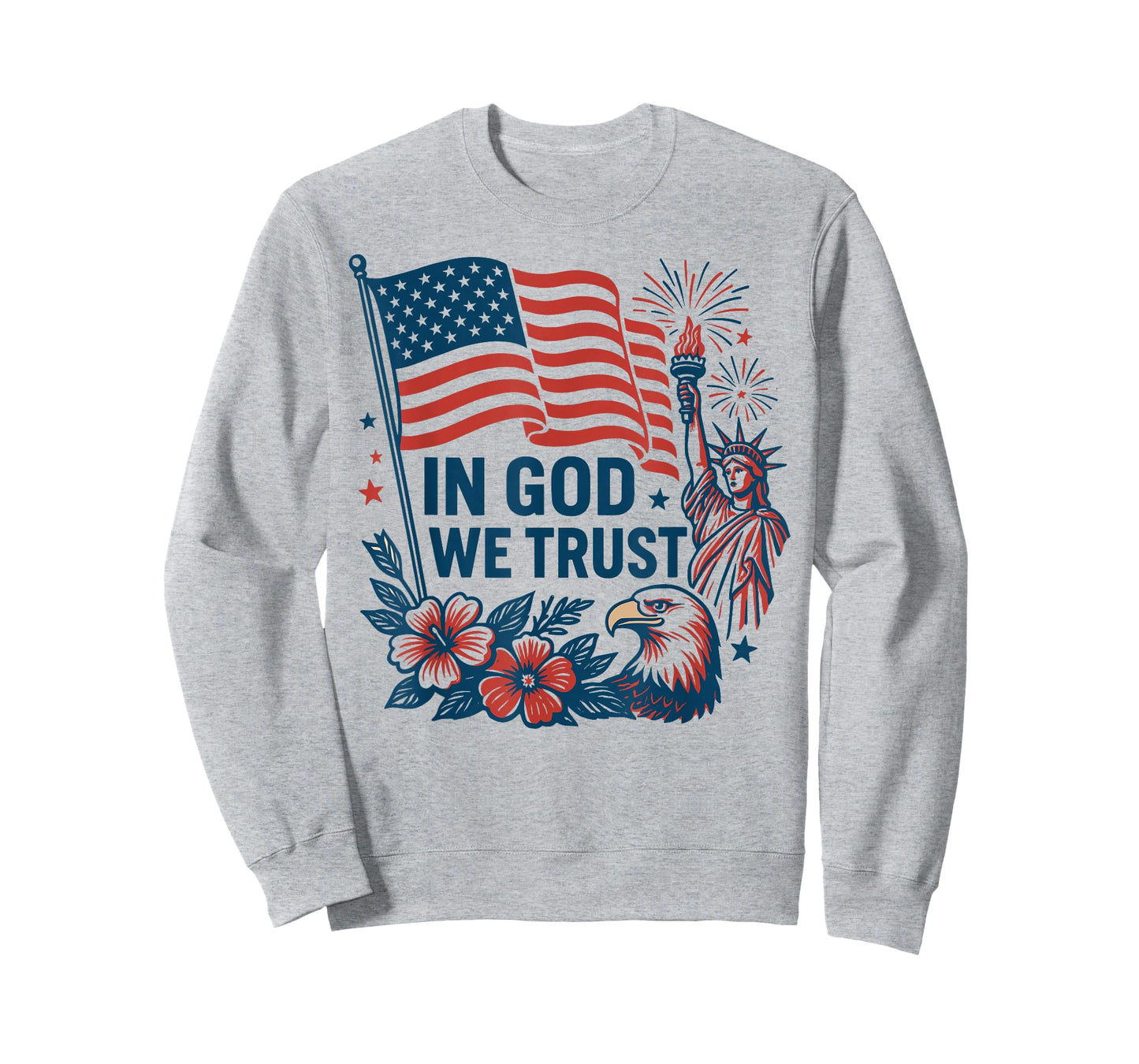 In God We Trust American Flag Statue Liberty Eagle Patriotic T-Shirt