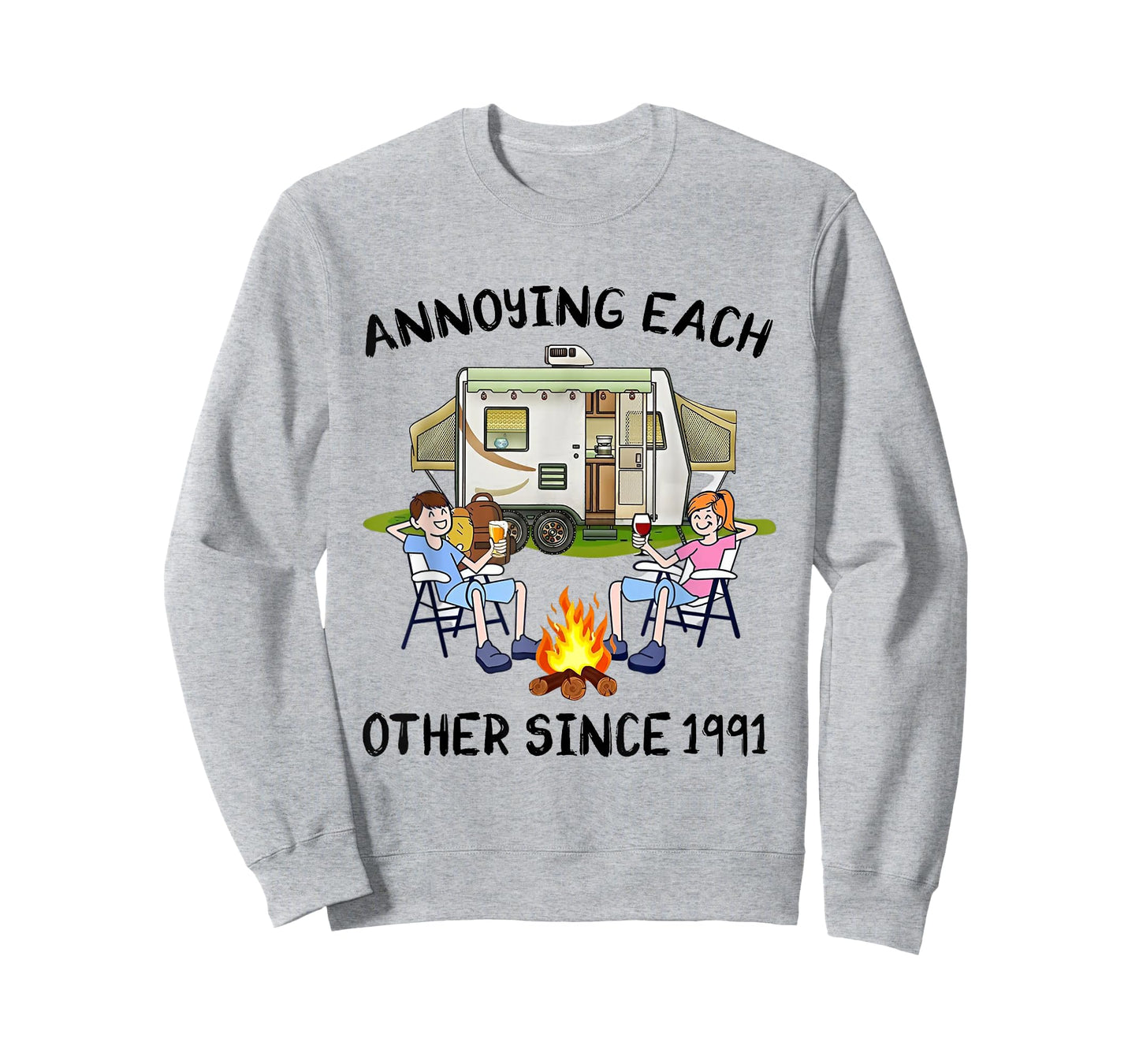 Annoying Each Other Since 1991 RV Van Campfire Couple T-Shirt