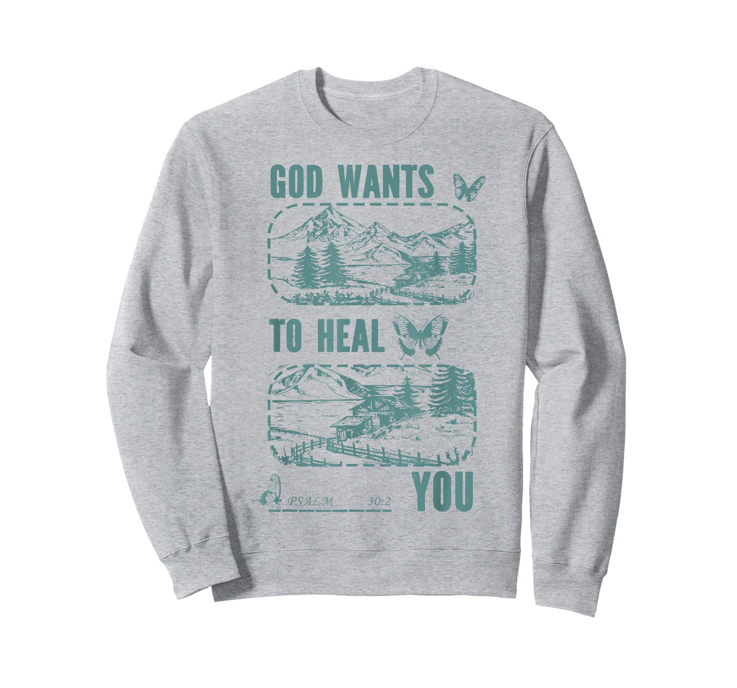 god wants to heal you jesus christian vintage butterfly T-Shirt