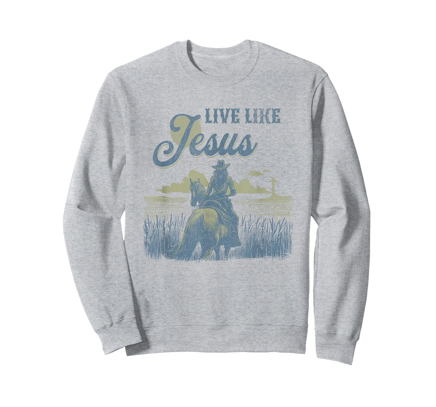 Cute Christian Cowgirl Live Like Jesus Western Faith Boho T-Shirt
