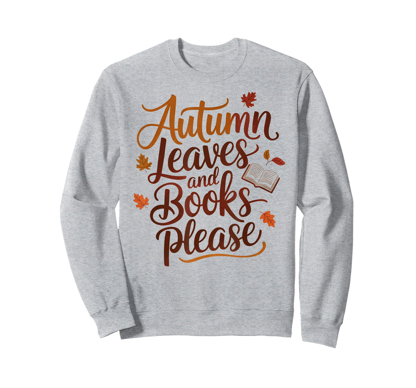 Autumn Leaves and Books Please - Cozy Vintage Fall Design T-Shirt