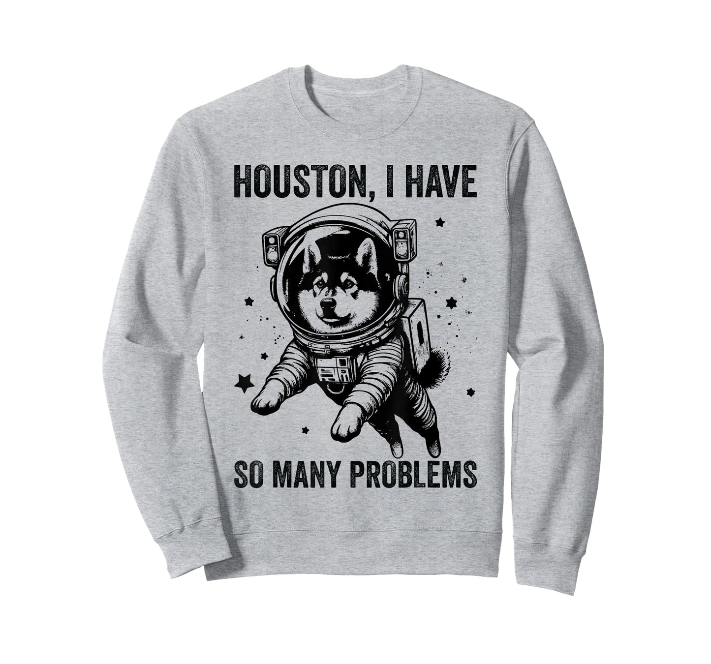 Dog Dad Mom Space - Houston Problem Norwegian Elkhound Men Women T-Shirt