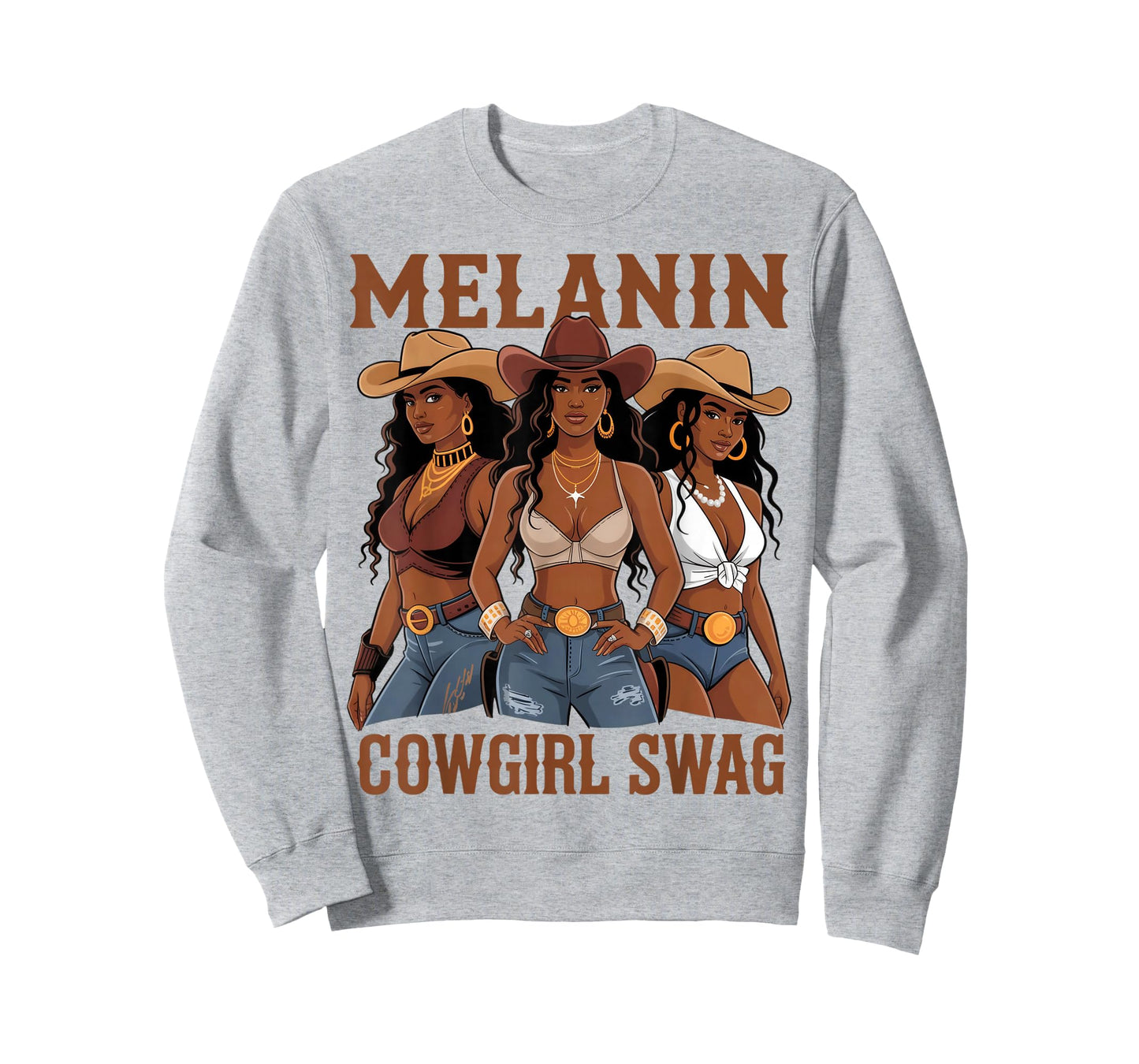 Black African Melanin Cowgirl Swag Western Country Texas T-Shirt