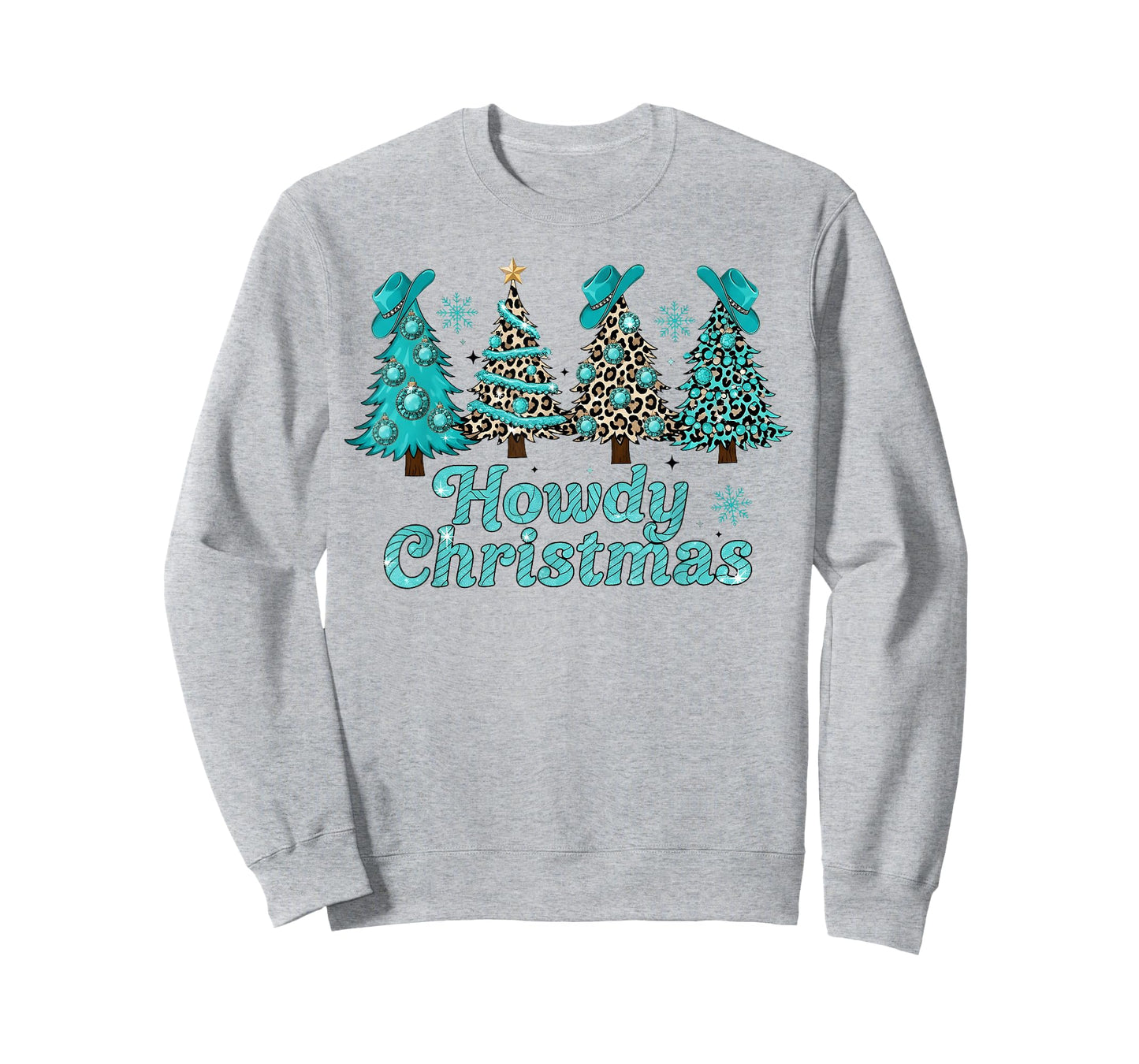 Christmas Tree Western Santa Hat Howdy Cowboy Men Women Kid T-Shirt