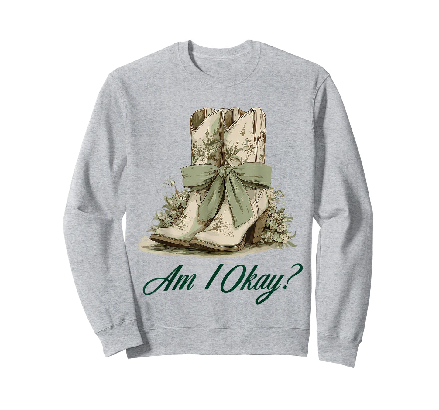 Am I Okay Boot Western Texas Cowgirl Coquette Bow Women Girl T-Shirt