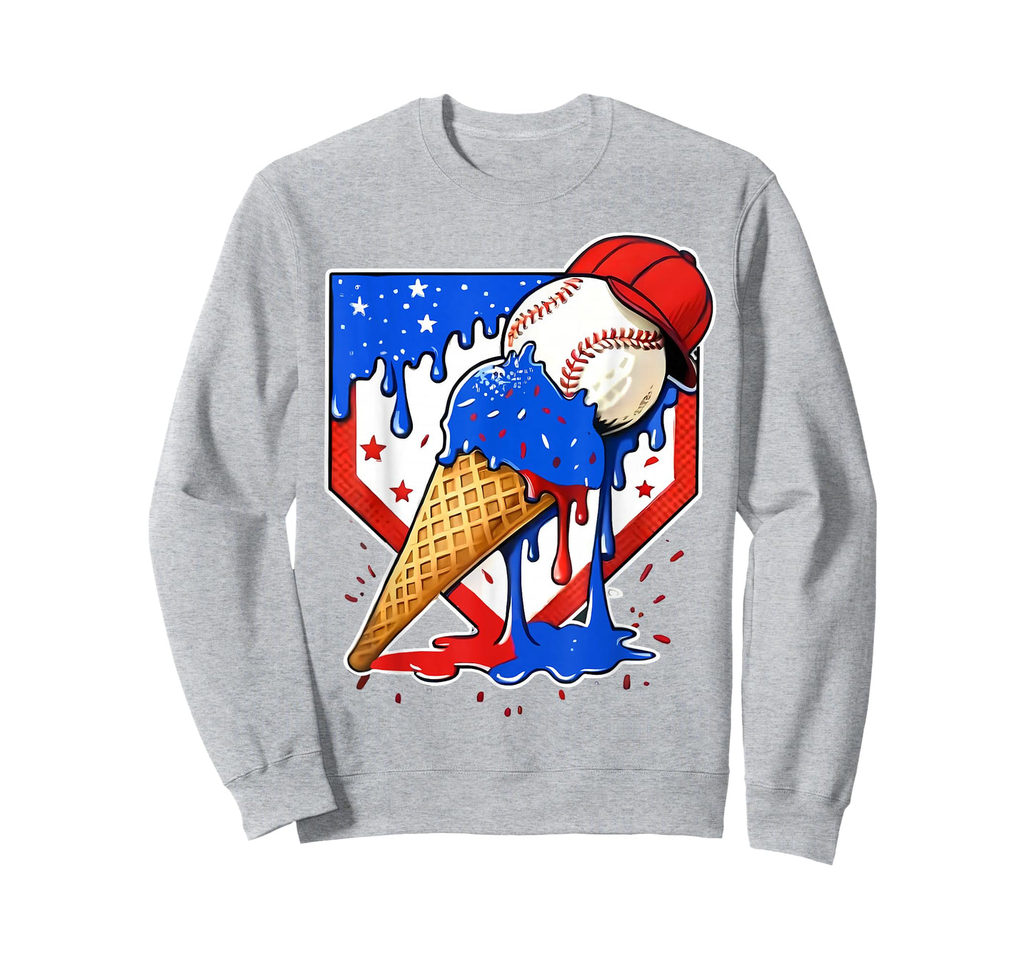 Baseball Drip Boys Home Plate Ice Cream Respect The Drip T-Shirt