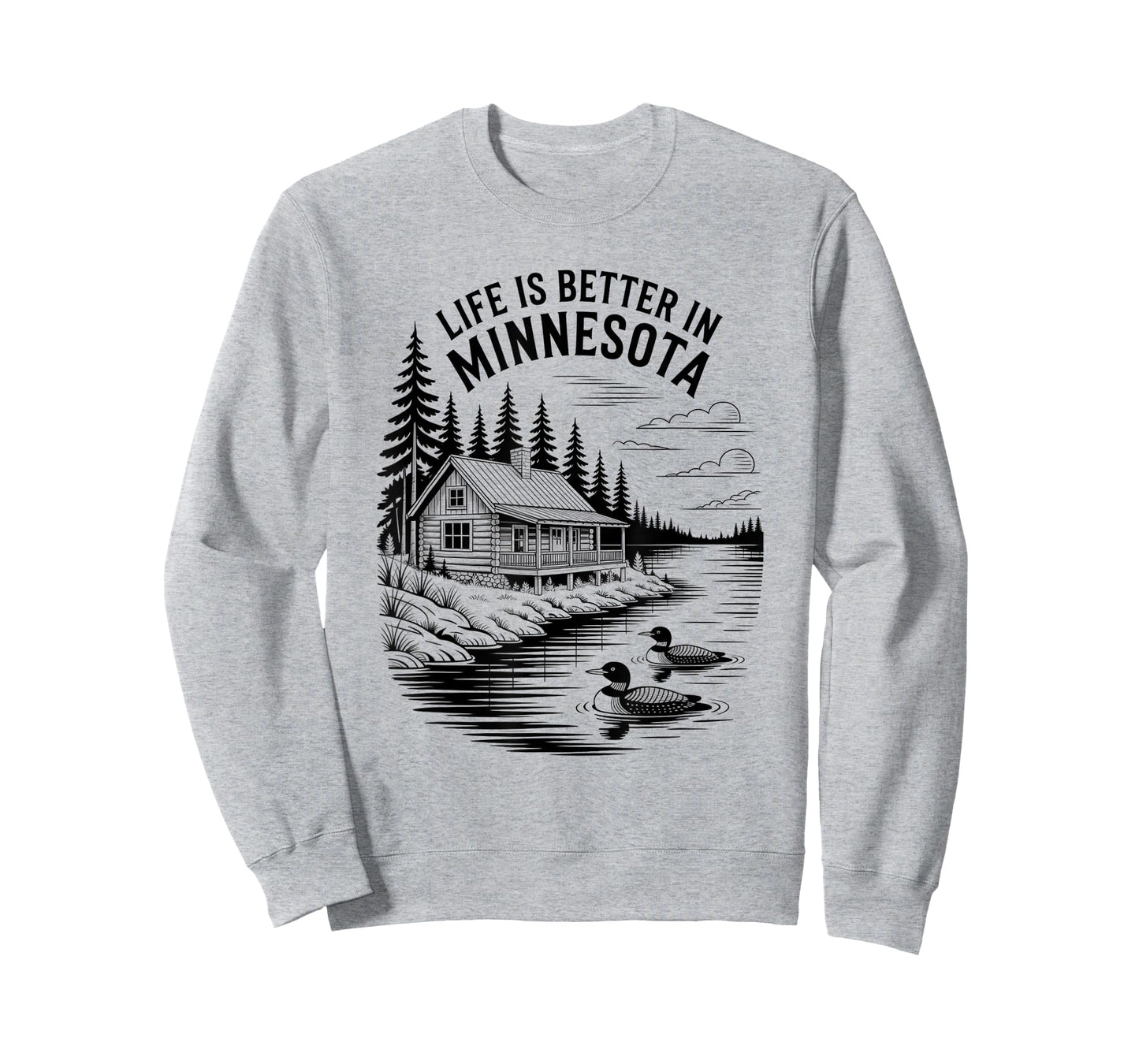 MN State Bird Common Loon Life is Better in Minnesota Cabin T-Shirt