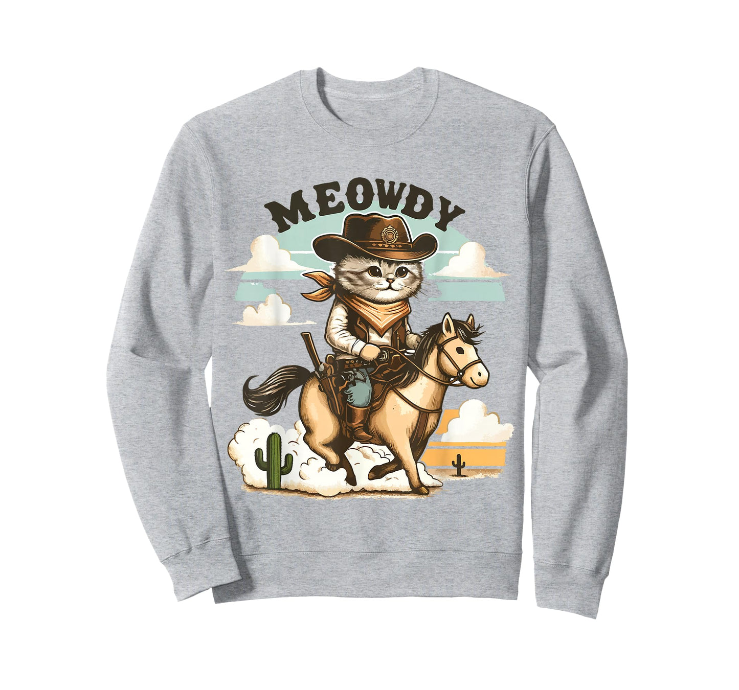 Meowdy Partner Cat Cowboy Horse Howdy Funny Country Western T-Shirt