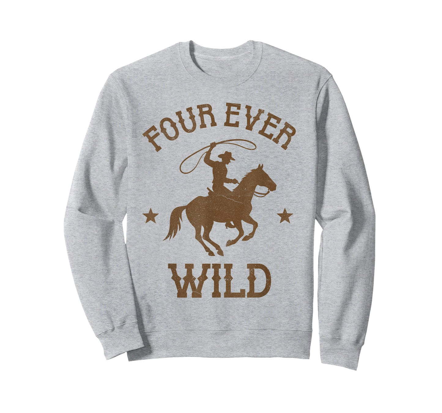 Four Ever Wild 4th Birthday Cowboy 4 Year Old Western Bday T-Shirt