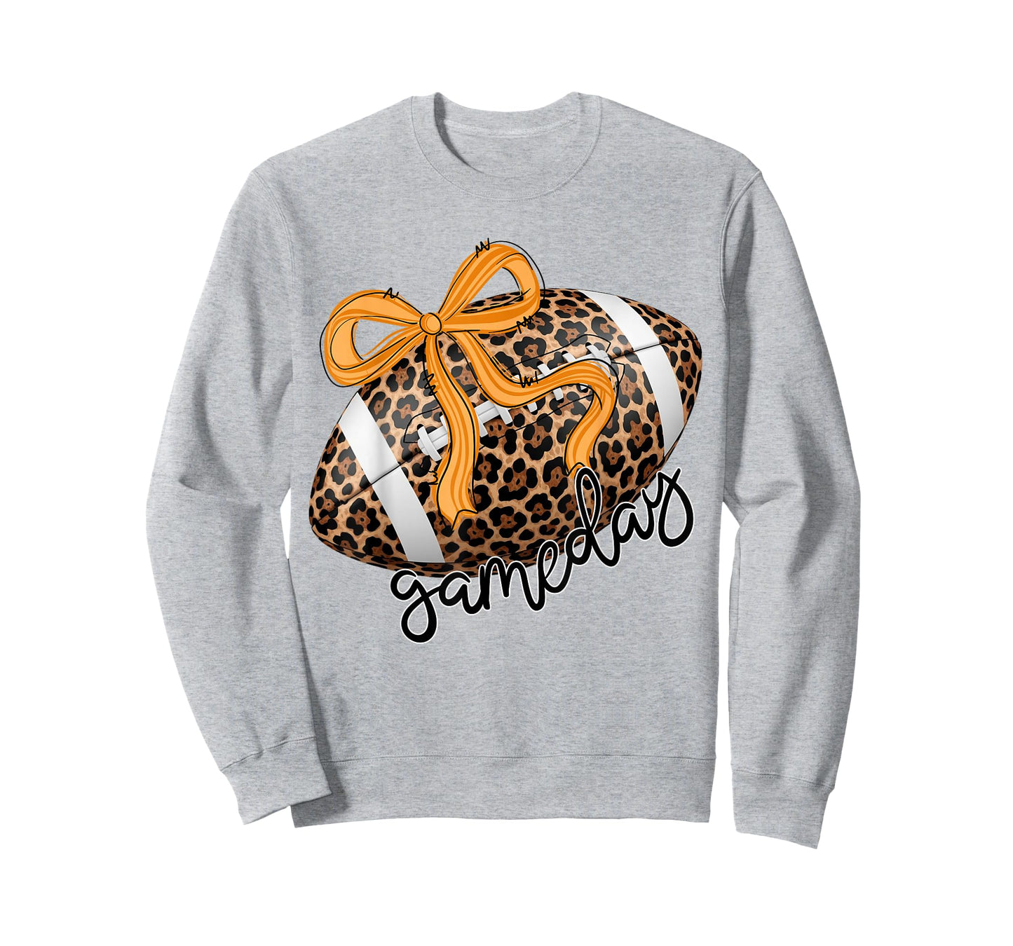 Fall Game Day Leopard Football Coquette Bow Touchdown Season T-Shirt