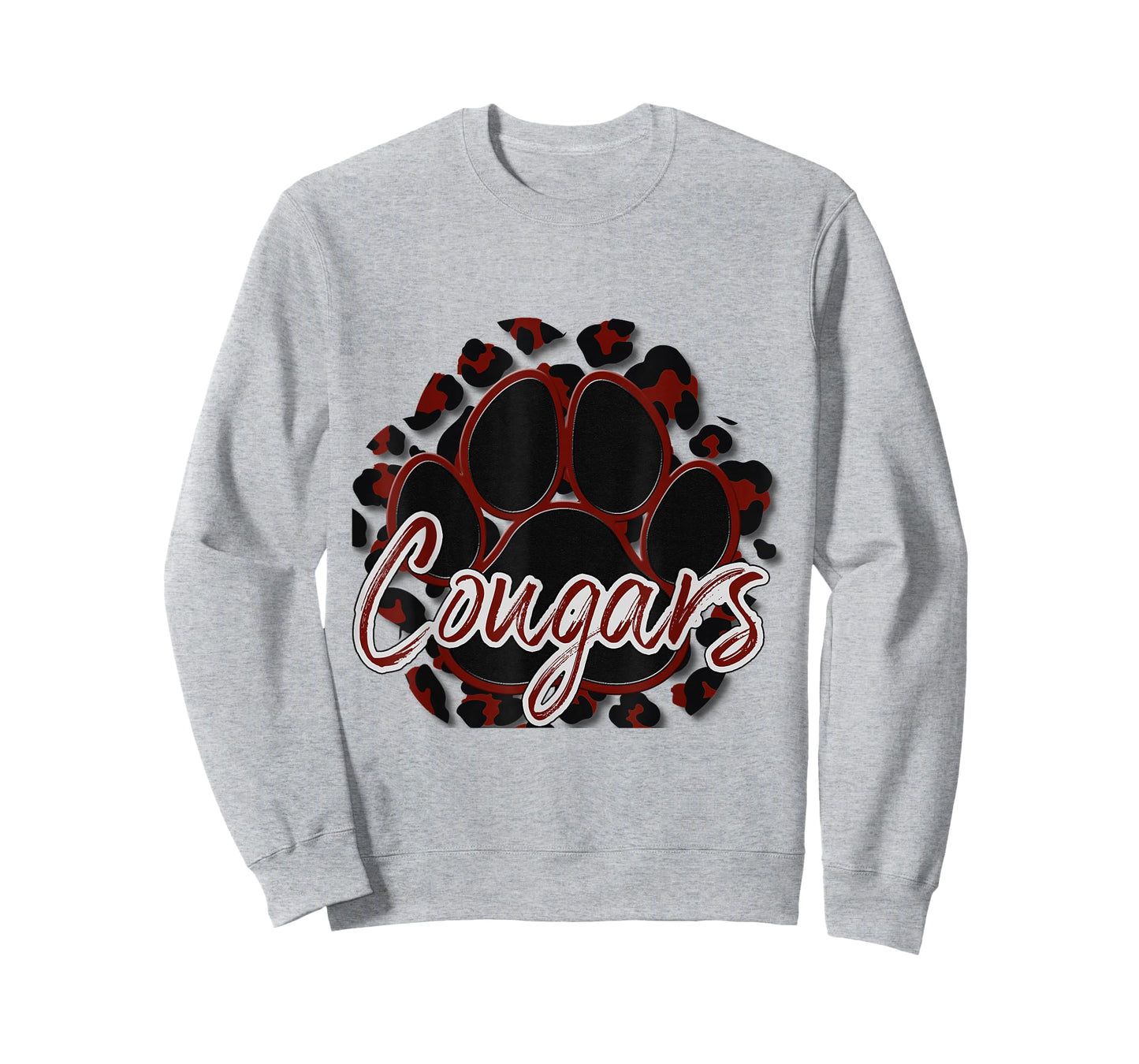 Cougar Maroon Black Cheetah School Sports Fan Team Spirit T-Shirt
