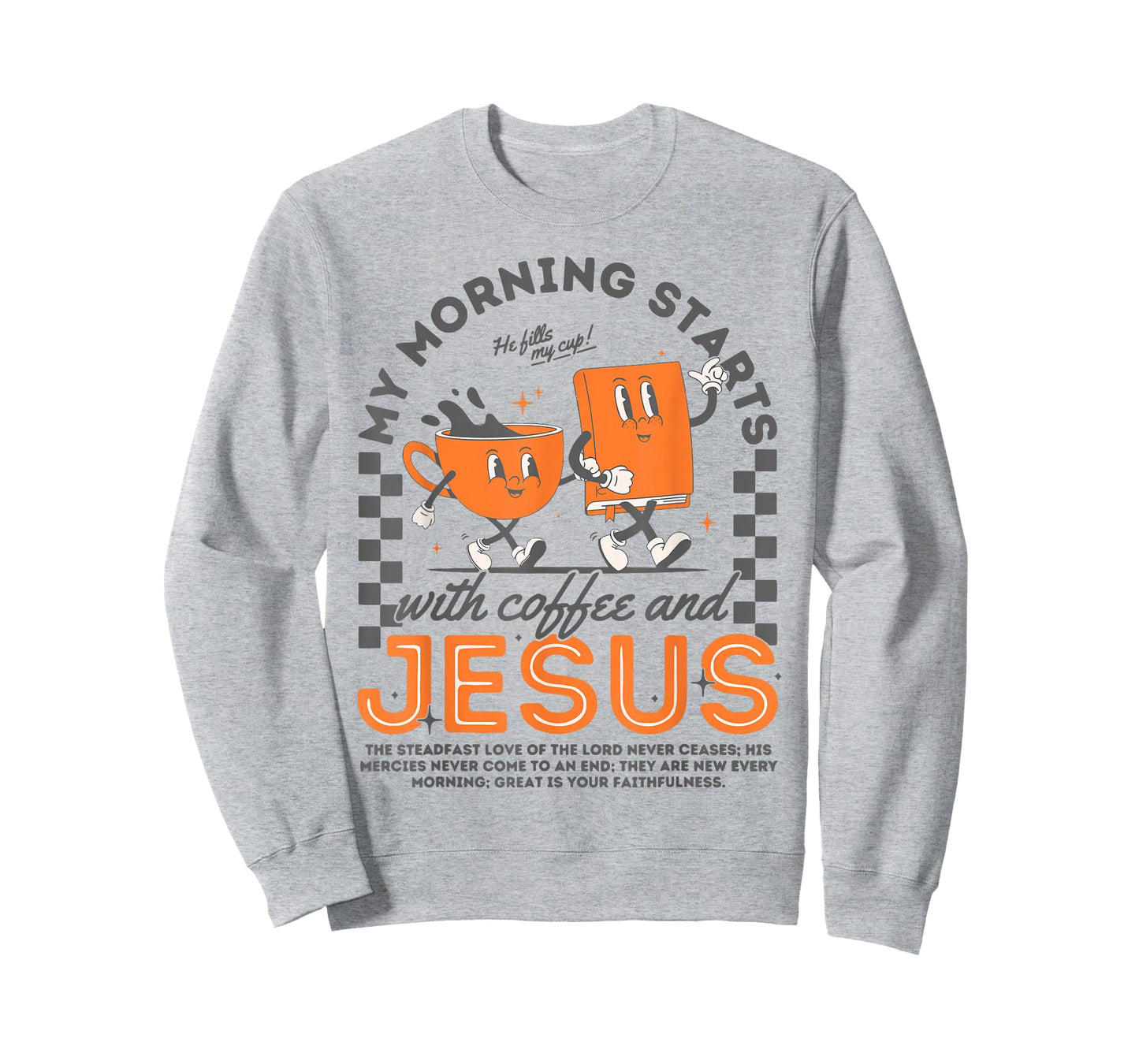 My Morning Starts With Coffee And Jesus Autumn Fall Leaves T-Shirt