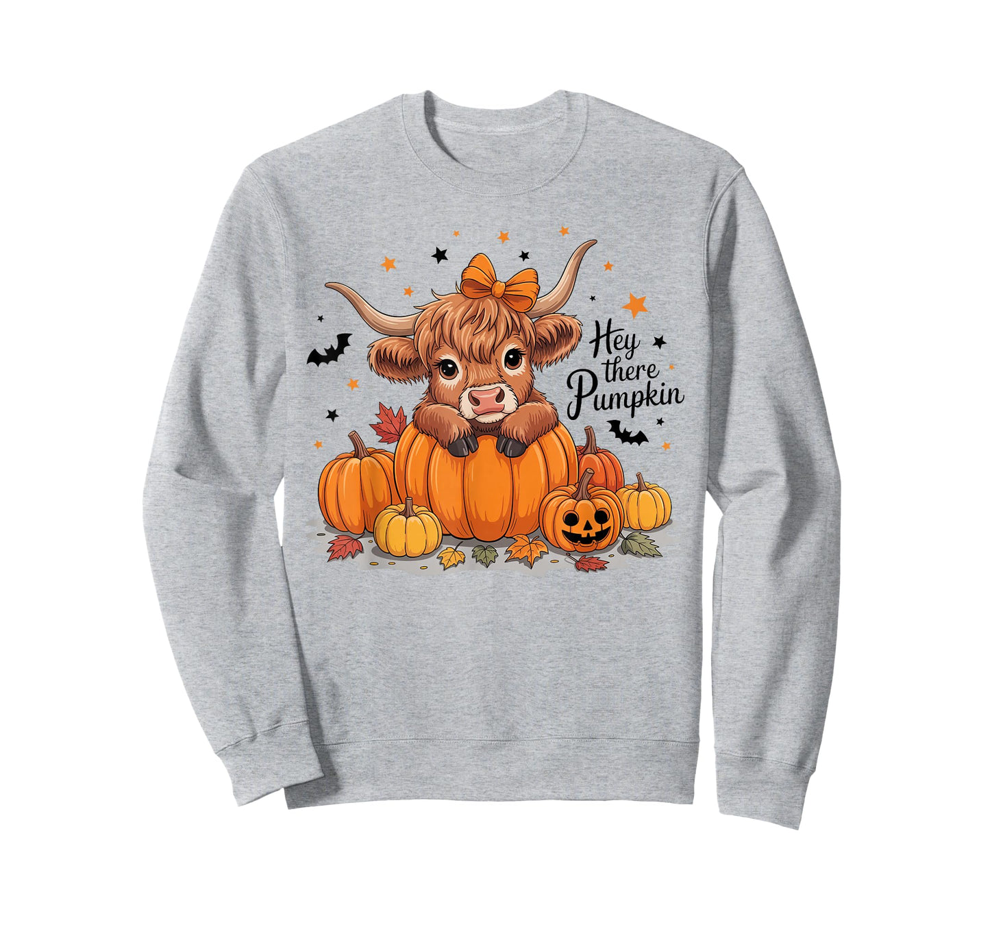 Hey There Pumpkin Halloween Highland Cow Lover Cow Farm T-Shirt