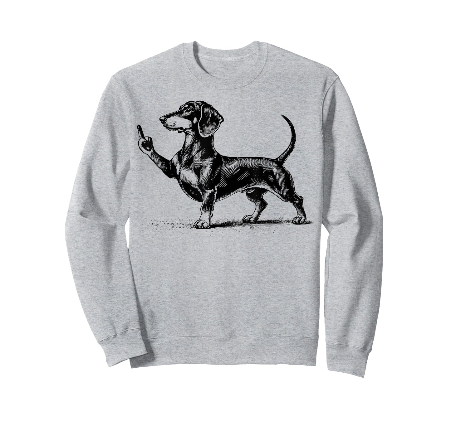Black Dachshund with Middle Finger T-Shirt