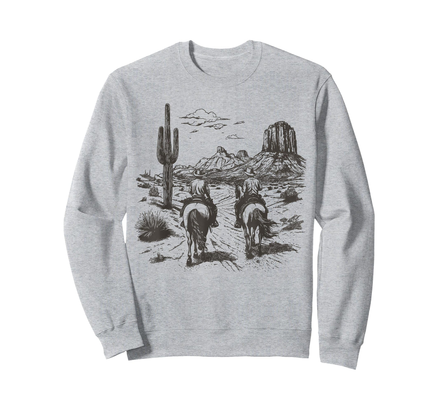Vintage Cowboy Riding Horse Western Desert Mountain Country T-Shirt
